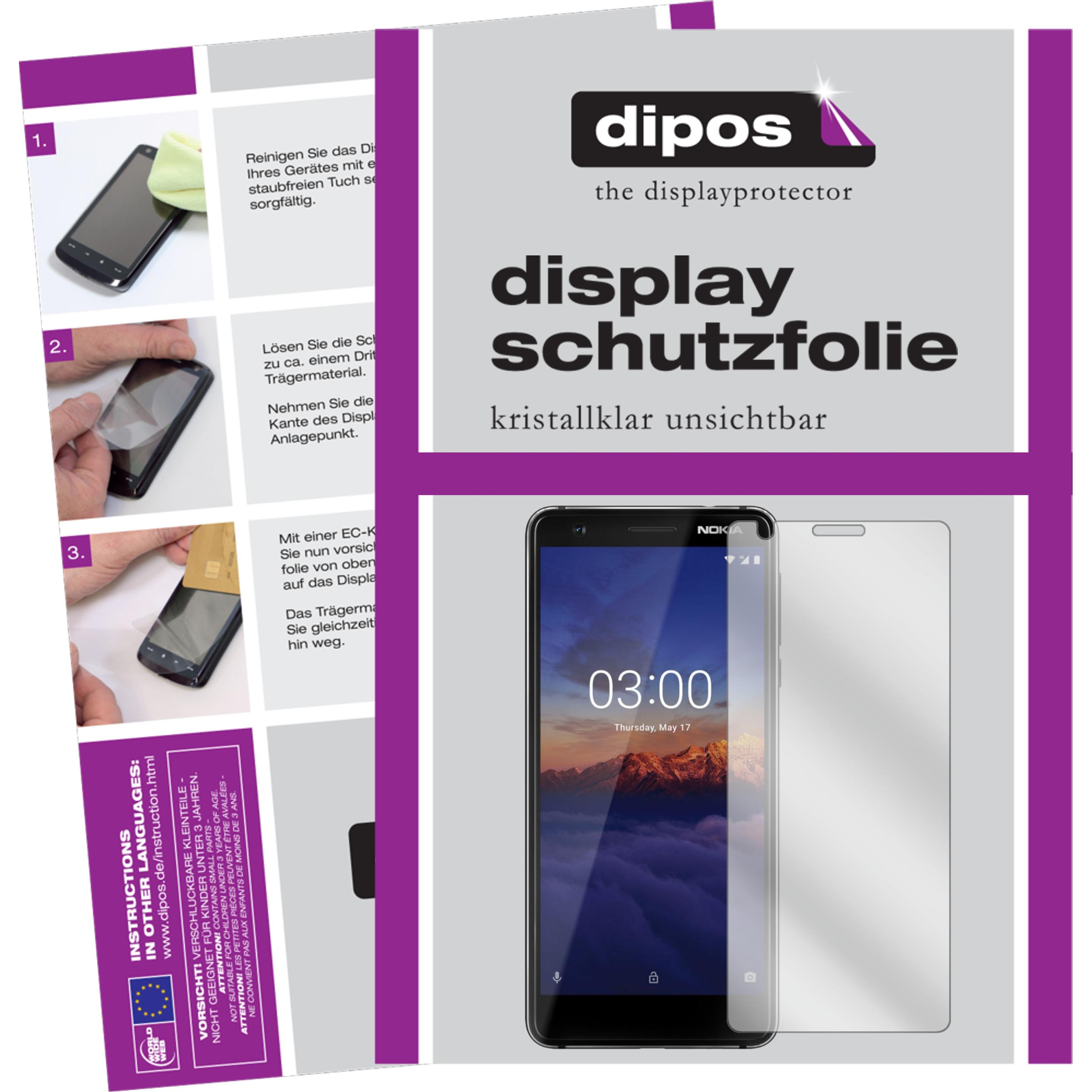 Thumbnail - Dipos Displayschutzfolie Crystalclear (2 Stück, Nokia 3.1), Smartphone Schutzfolie, Transparent