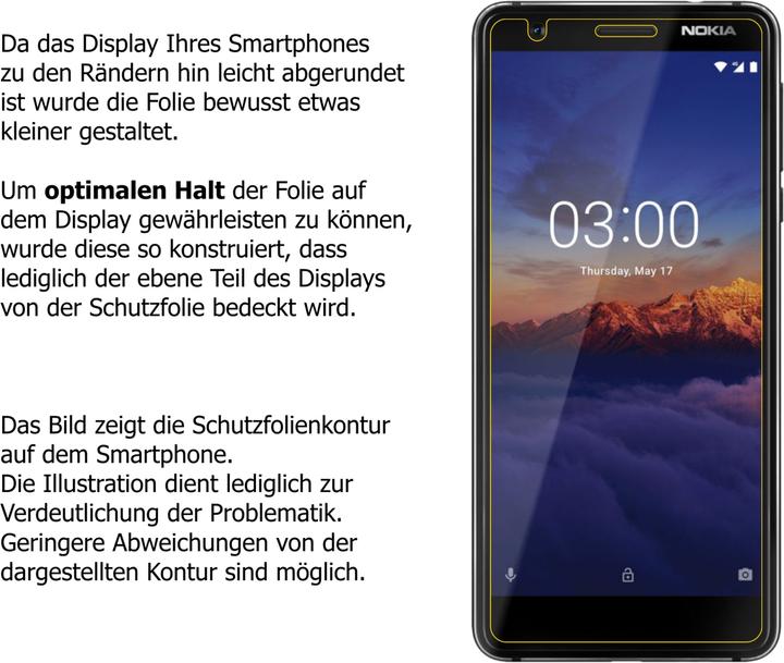 Pellicola Protettiva Dipos Crystalclear Per Nokia 3.1 (2 Pezzi) - Made In Germany, Anti Graffio, Taglio Laser - 5