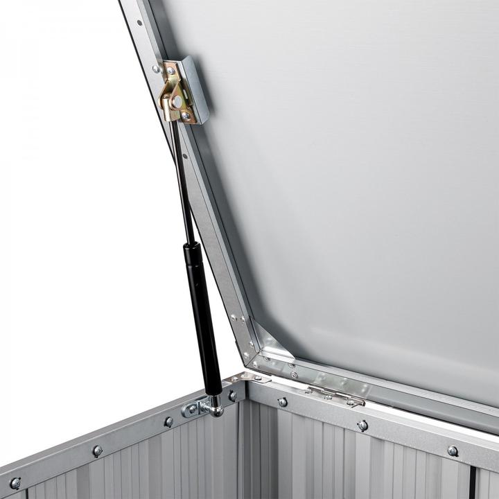 Produktbild Dema Metall Garten Gerätebox Auflagenbox Aufbewahrungsbox Truhe 770 L anthrazit weiss