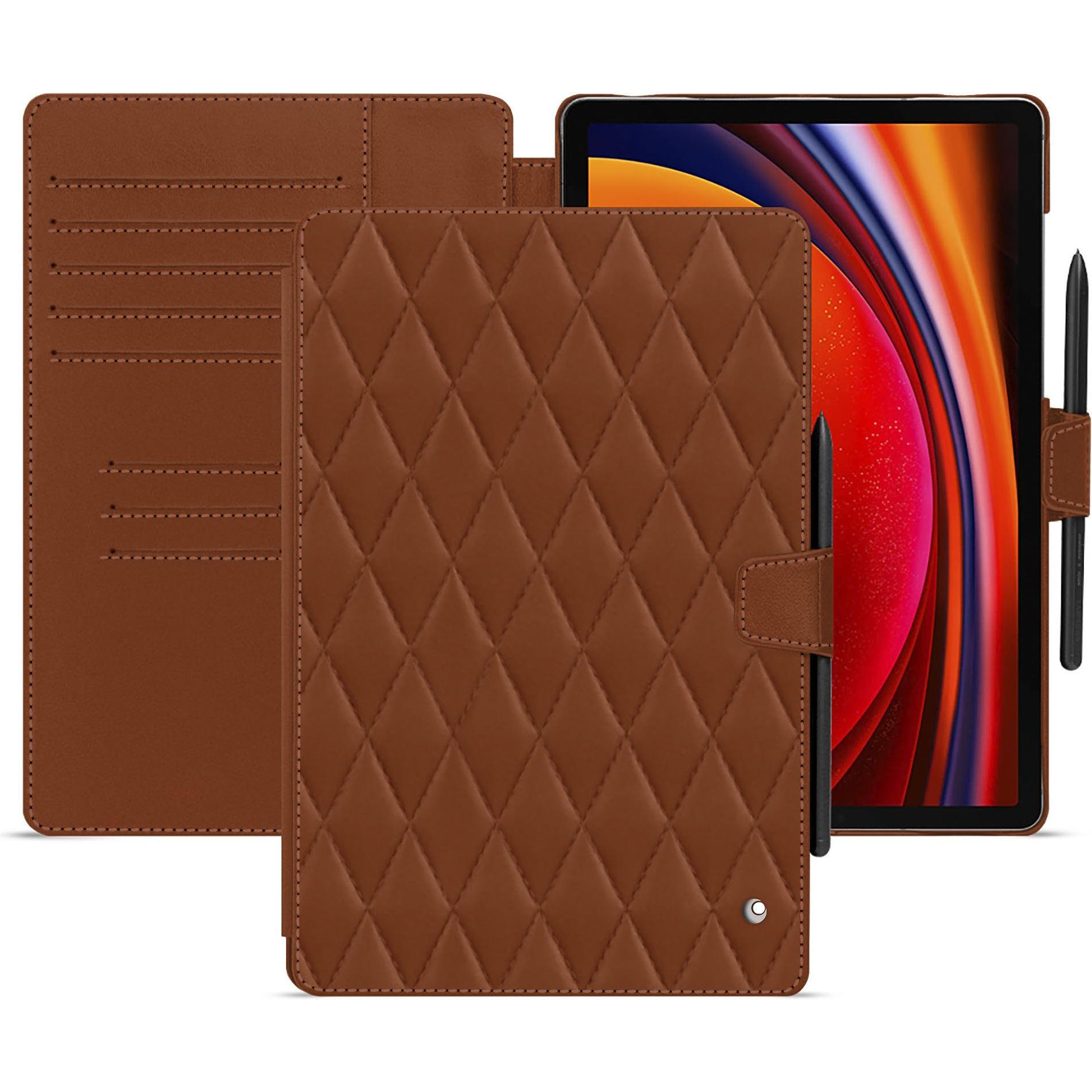 Noreve Lederschutzhülle Samsung Galaxy Tab S9 (Galaxy Tab S9), Tablet Hülle, Braun