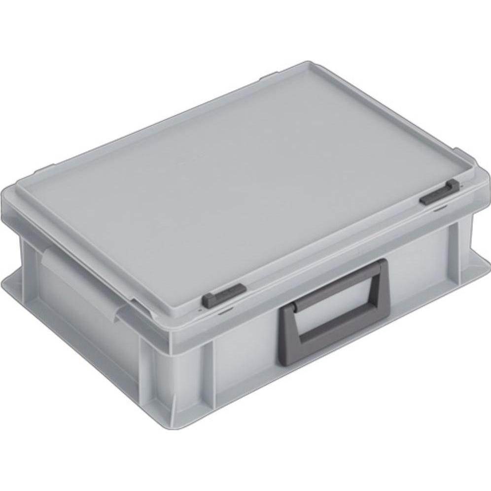 Lockweiler, Aufbewahrungsbox, Kunststoffkoffer L400xB300xH133 mm PP 1 Griff Schiebeverschluss grau 10 l (10 l)