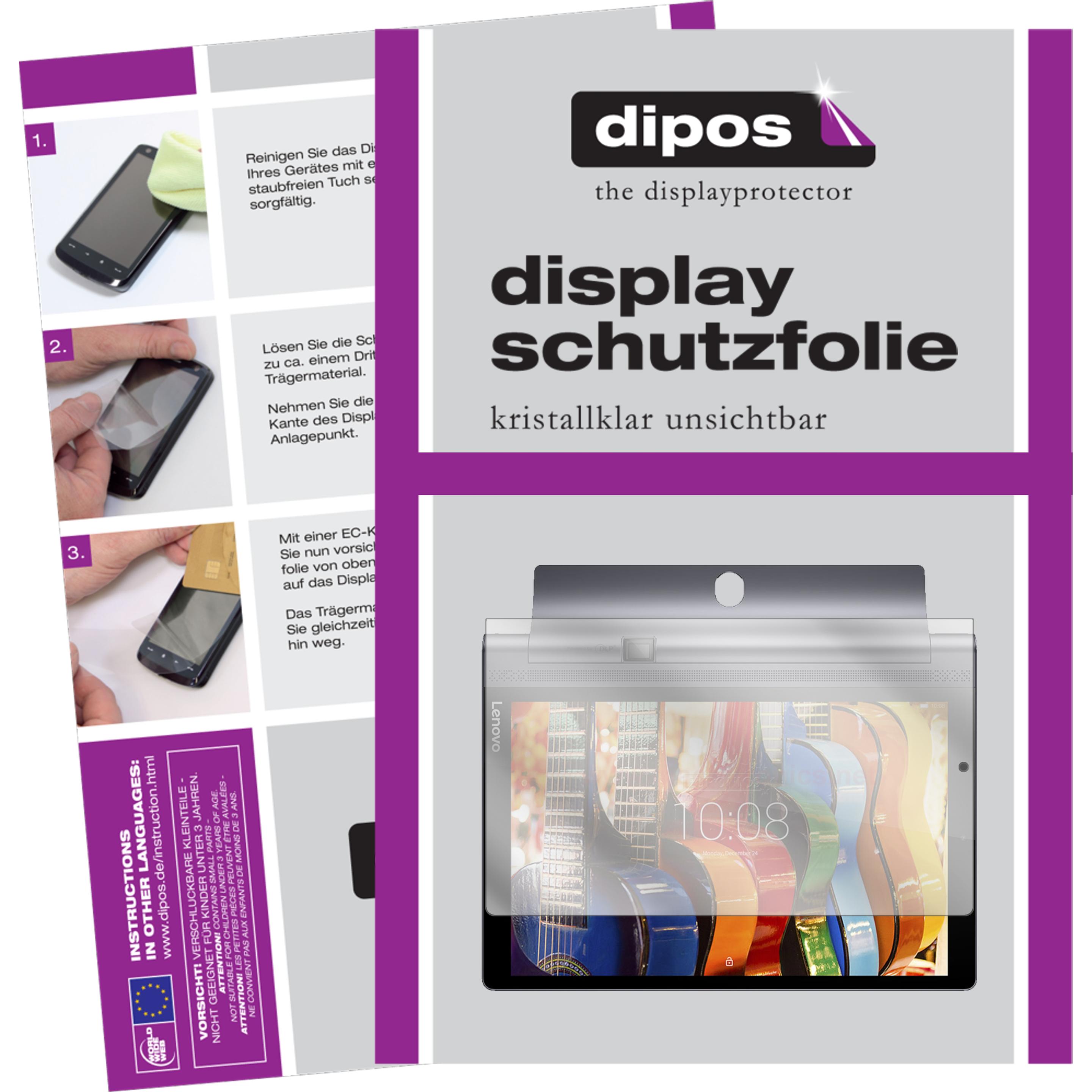 Dipos Displayschutzfolie Crystalclear (2 Stück, Yoga Tab 3 Pro 10), Tablet Schutzfolie