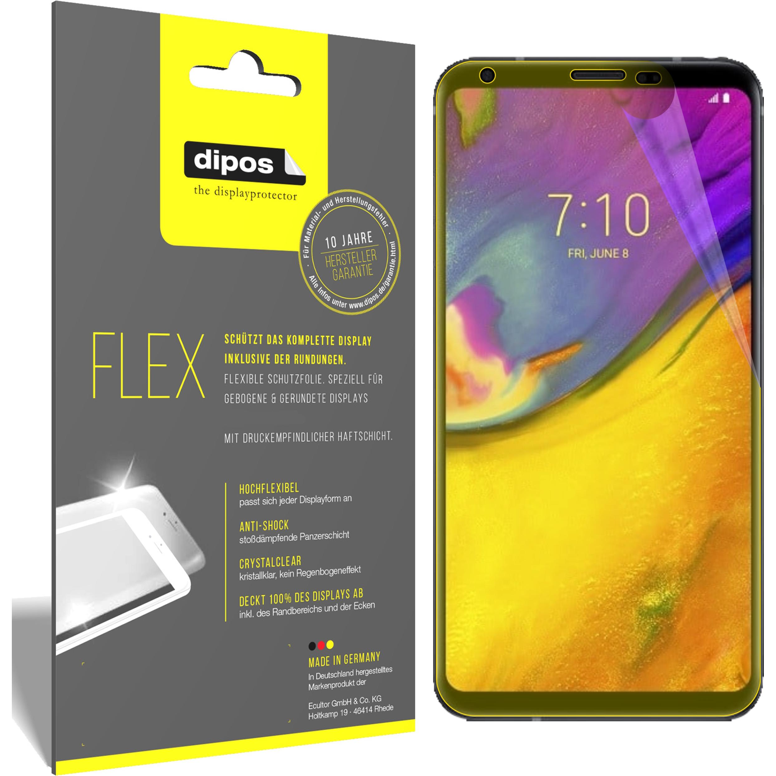 Dipos Displayschutzfolie Full-Cover 3D (2 Stück, LG V35 ThinQ), Smartphone Schutzfolie, Transparent