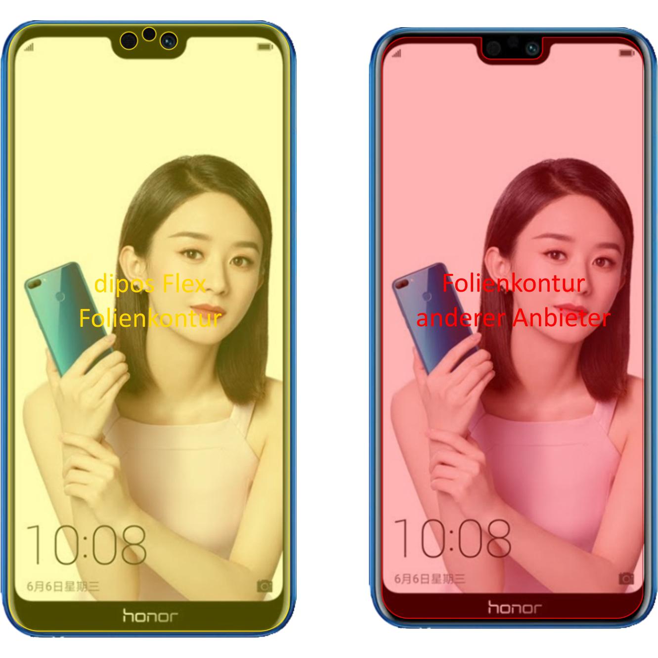 Thumbnail - Dipos Displayschutzfolie Full-Cover 3D (3 Stück, Honor 9i), Smartphone Schutzfolie, Transparent