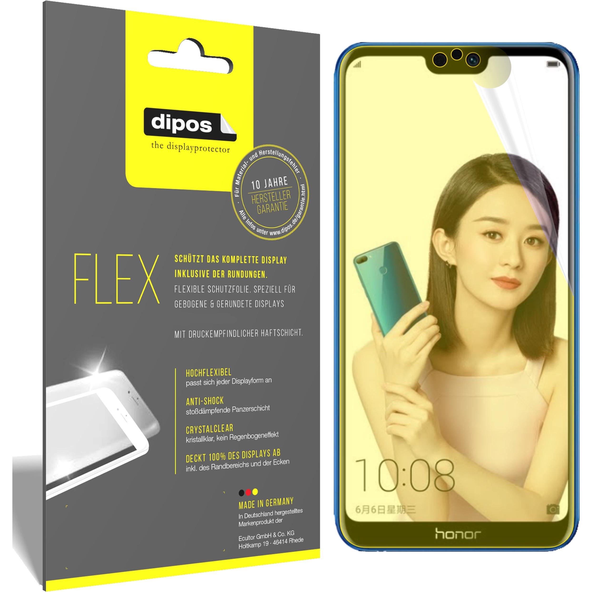 Dipos Displayschutzfolie Full-Cover 3D (2 Stück, Honor 9i), Smartphone Schutzfolie, Transparent