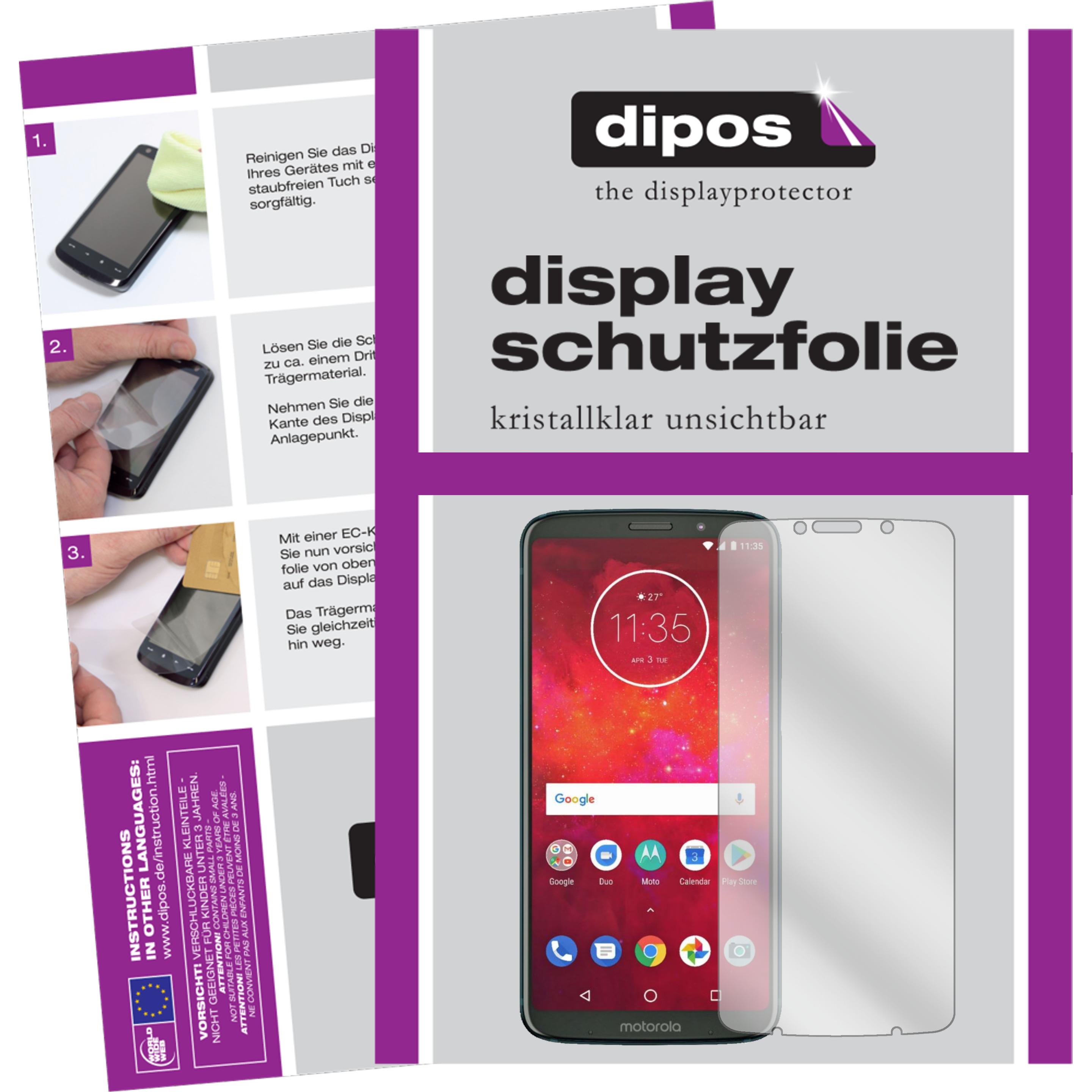 Dipos Displayschutzfolie Crystalclear (1 Stück, Motorola Moto Z3 Play), Smartphone Schutzfolie, Transparent