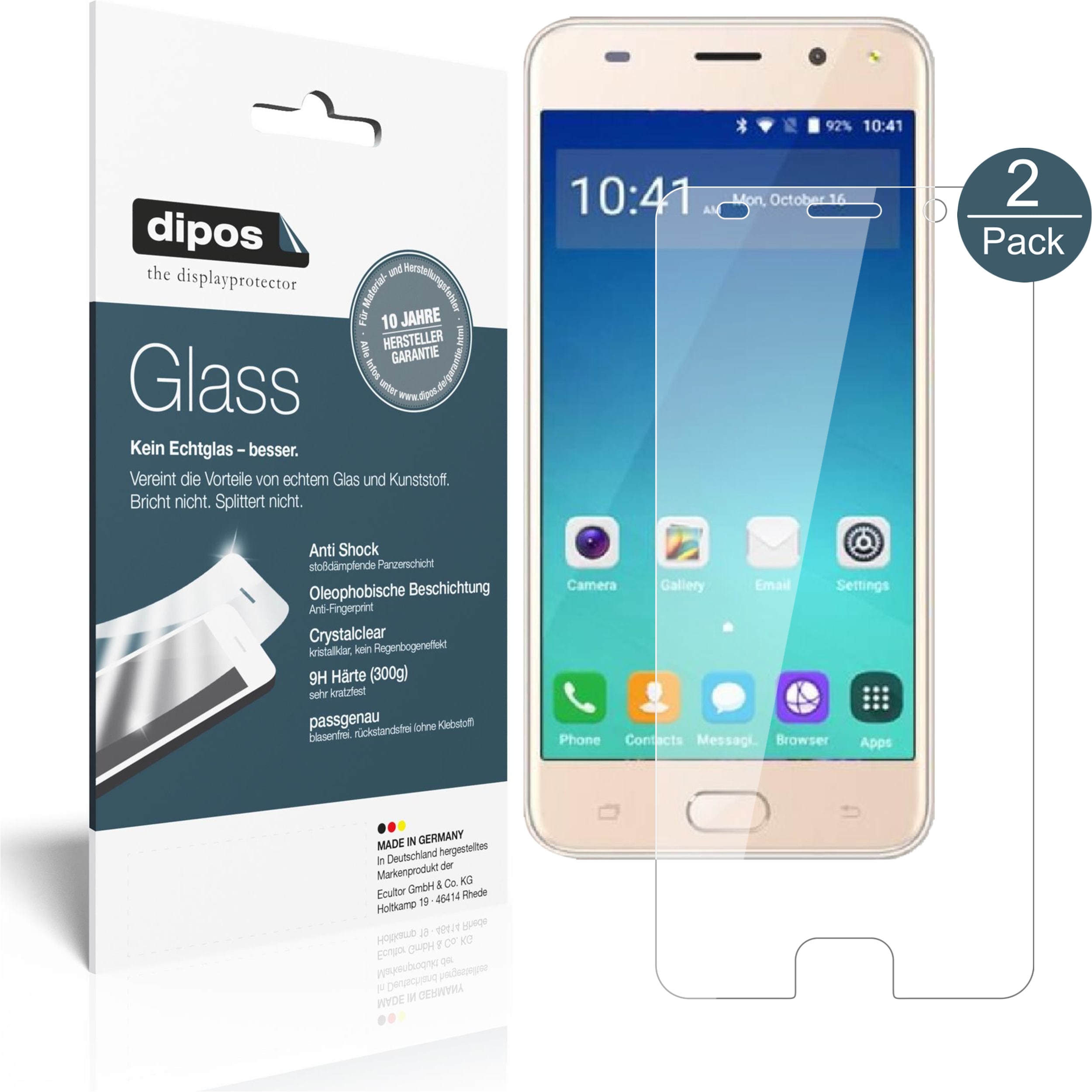 Dipos Displayschutz Anti-Shock (2 Stück, Gooweel S11), Smartphone Schutzfolie, Transparent