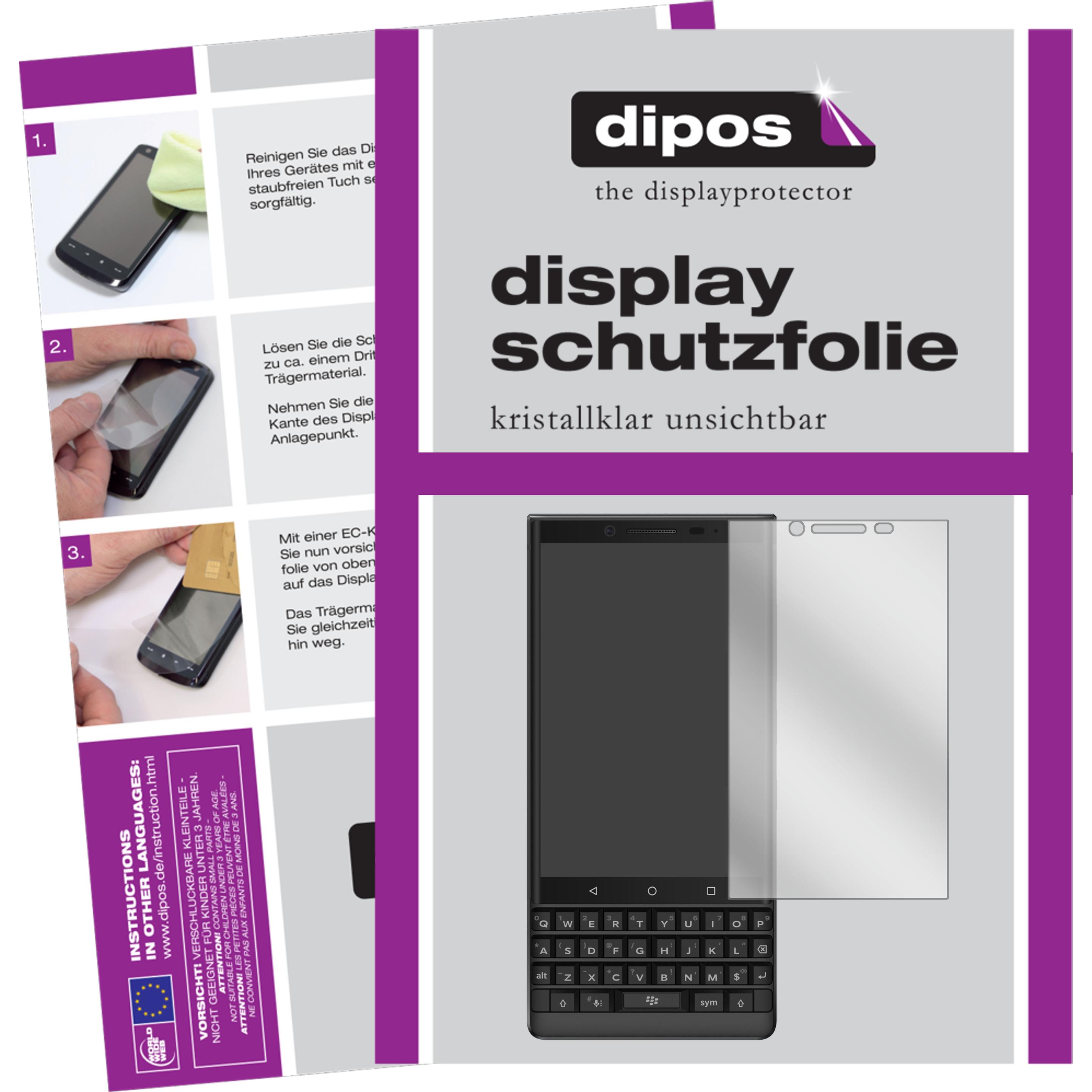 Dipos Displayschutzfolie Crystalclear (2 Stück, Blackberry KEY2), Smartphone Schutzfolie, Transparent