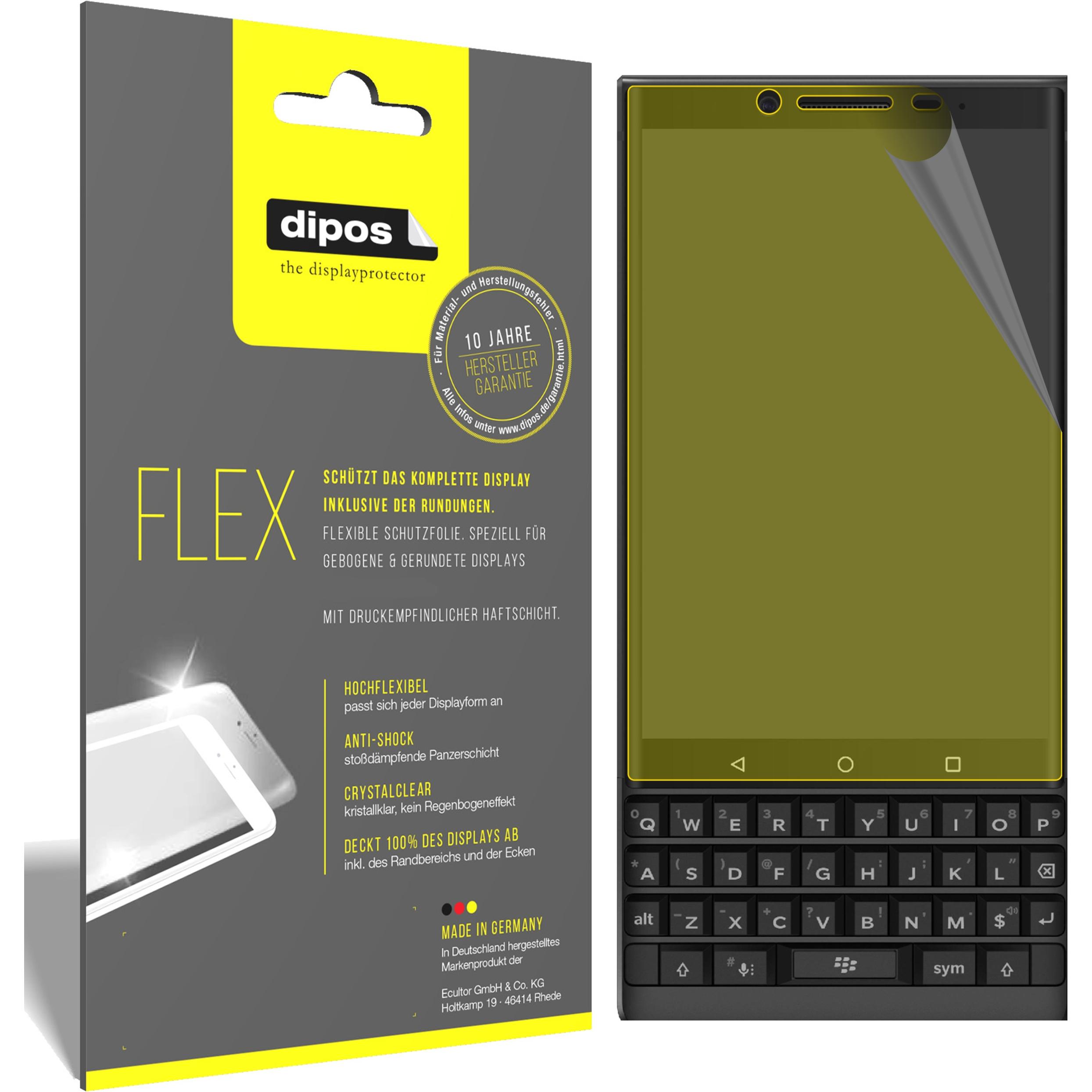 Dipos Displayschutzfolie Full-Cover 3D (3 Stück, Blackberry KEY2), Smartphone Schutzfolie, Transparent