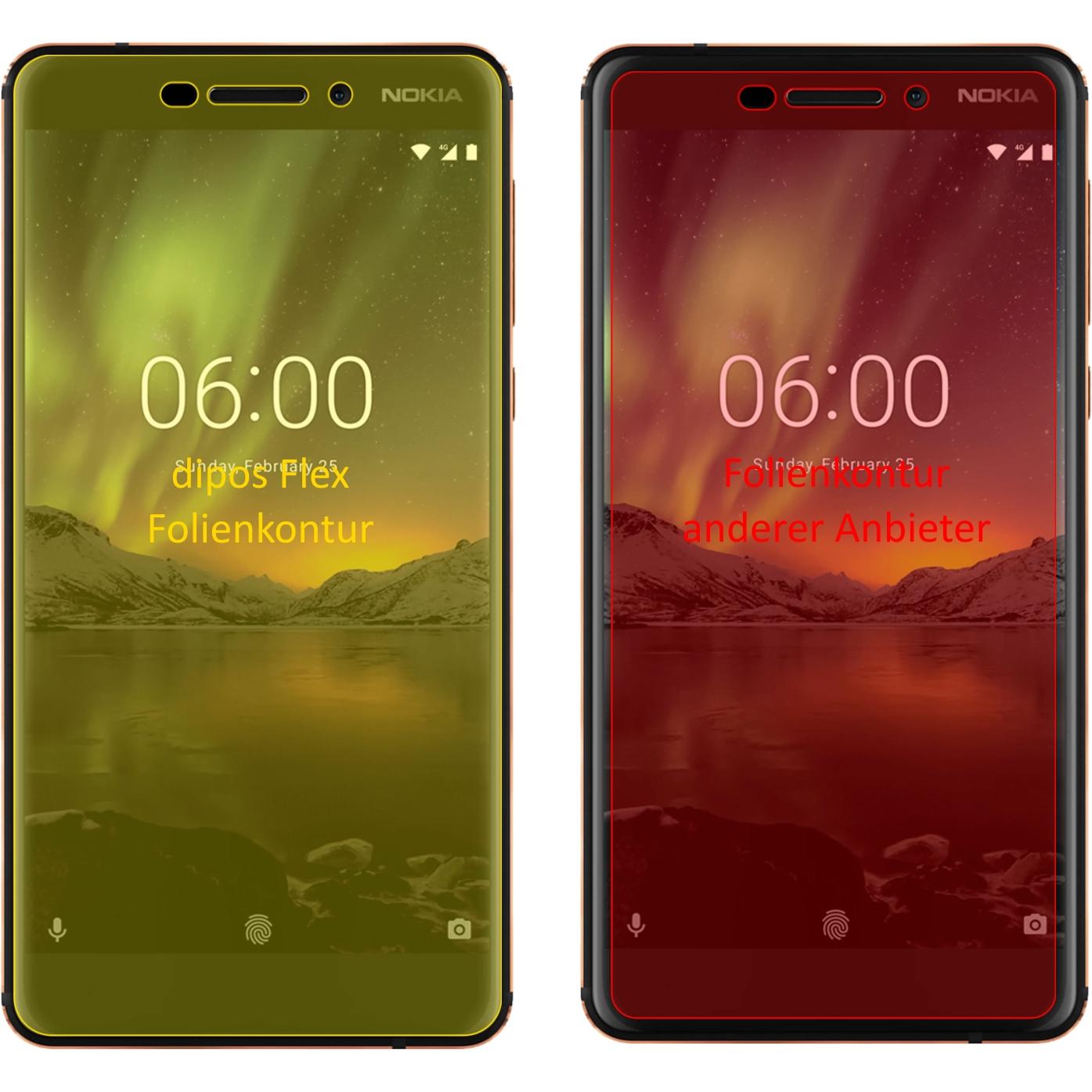 Thumbnail - Dipos Displayschutzfolie Full-Cover 3D (3 Stück, Nokia 6.1), Smartphone Schutzfolie, Transparent
