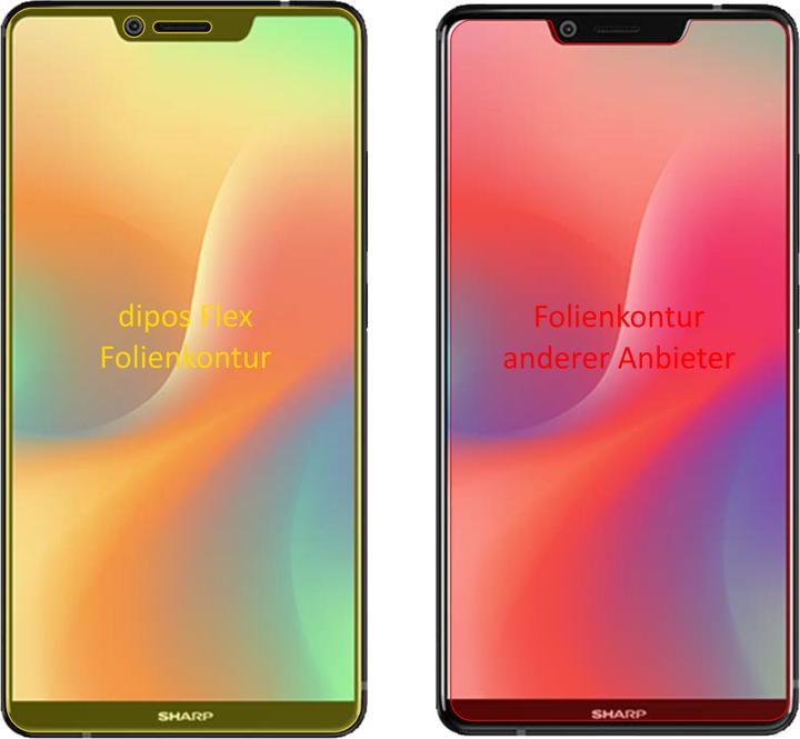 Produktbild Dipos Displayschutzfolie Full-Cover 3D (2 Stück, Sharp Aquos S3 High)