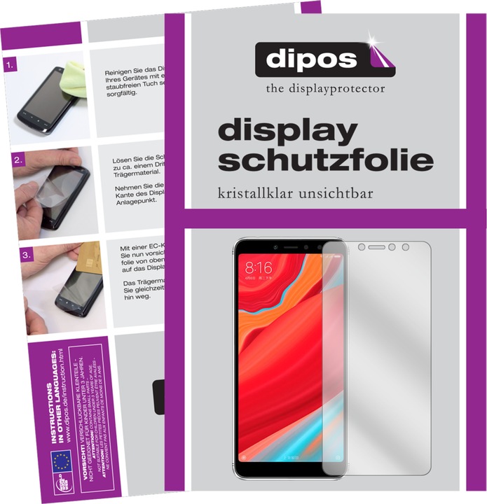 Produktbild Dipos Displayschutzfolie Crystalclear (2 Stück, Xiaomi Redmi Y2)