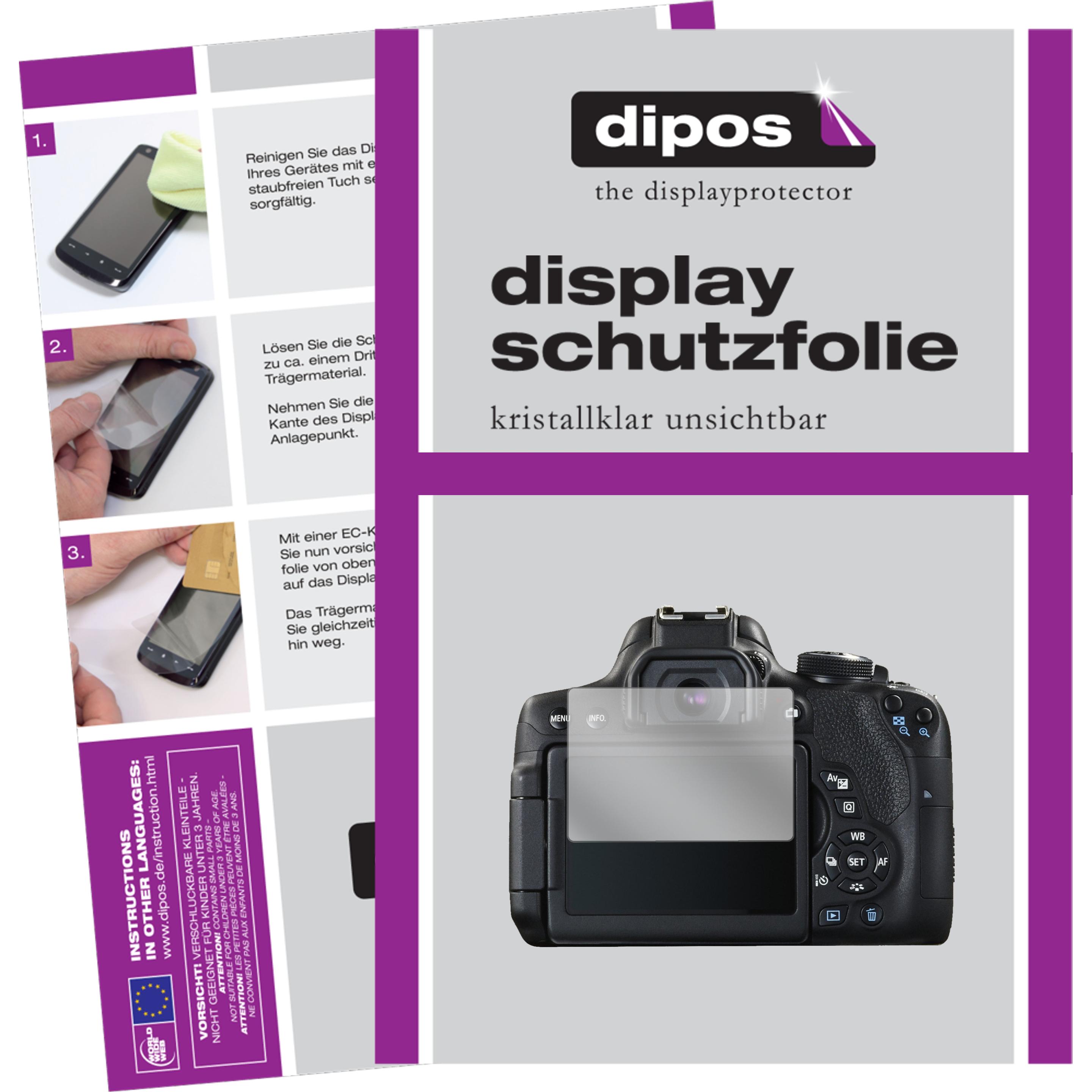 Dipos Displayschutzfolie Crystalclear (Displayschutz, Canon EOS 750 D SLR), Kameraschutz, Transparent