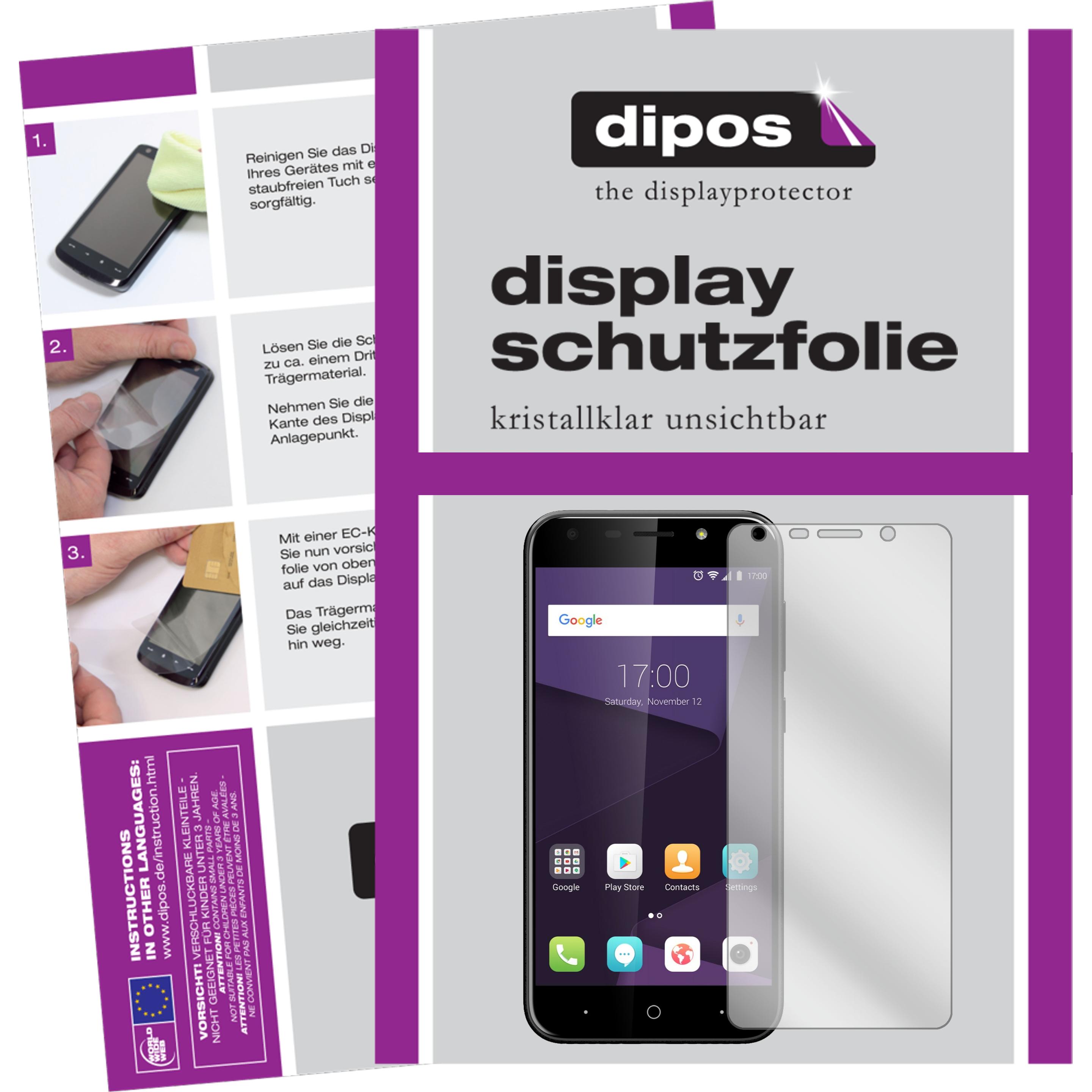 Dipos Displayschutzfolie Crystalclear (2 Stück, ZTE Blade A6), Smartphone Schutzfolie, Transparent