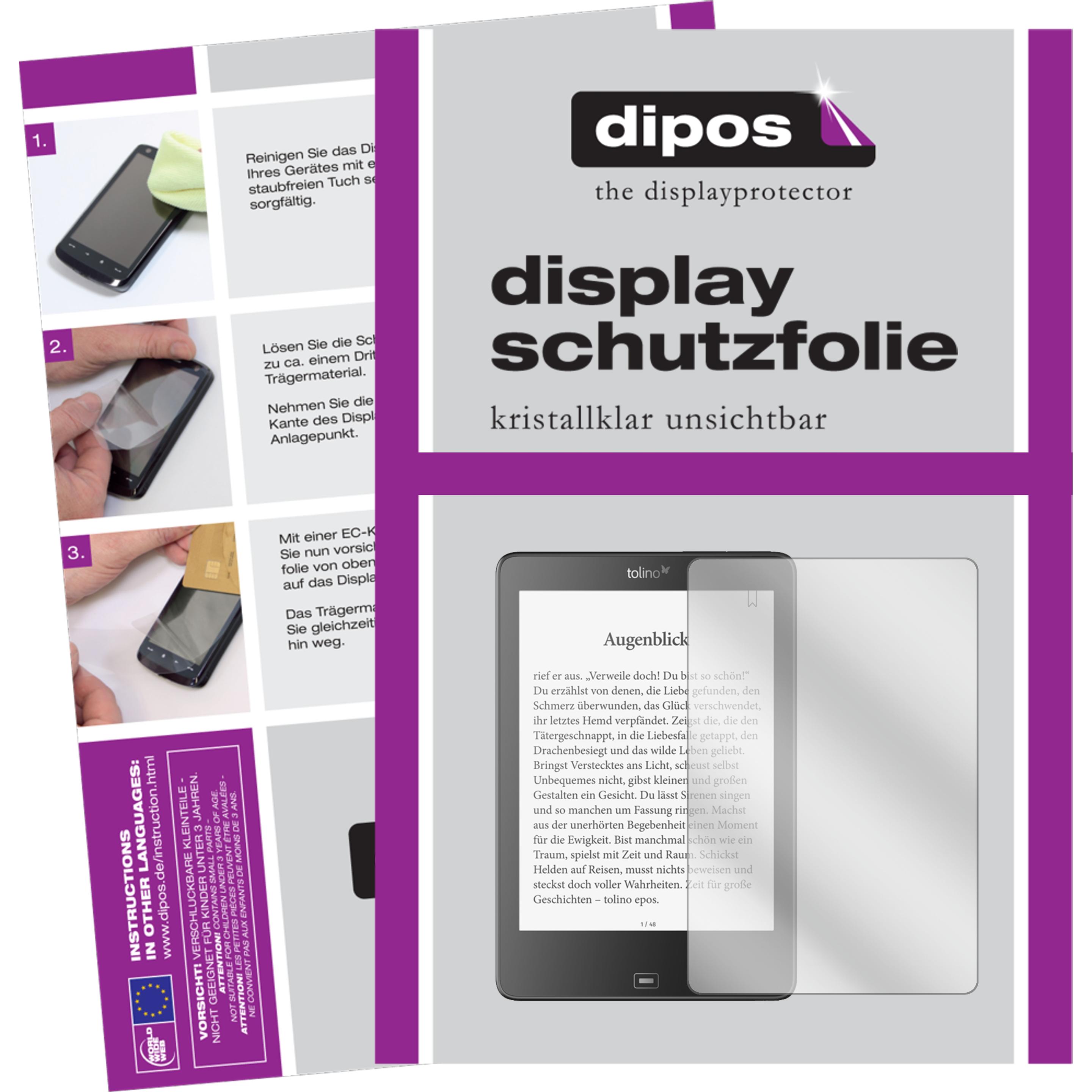 Dipos Displayschutzfolie Crystalclear (2 Stück, epos), Tablet Schutzfolie