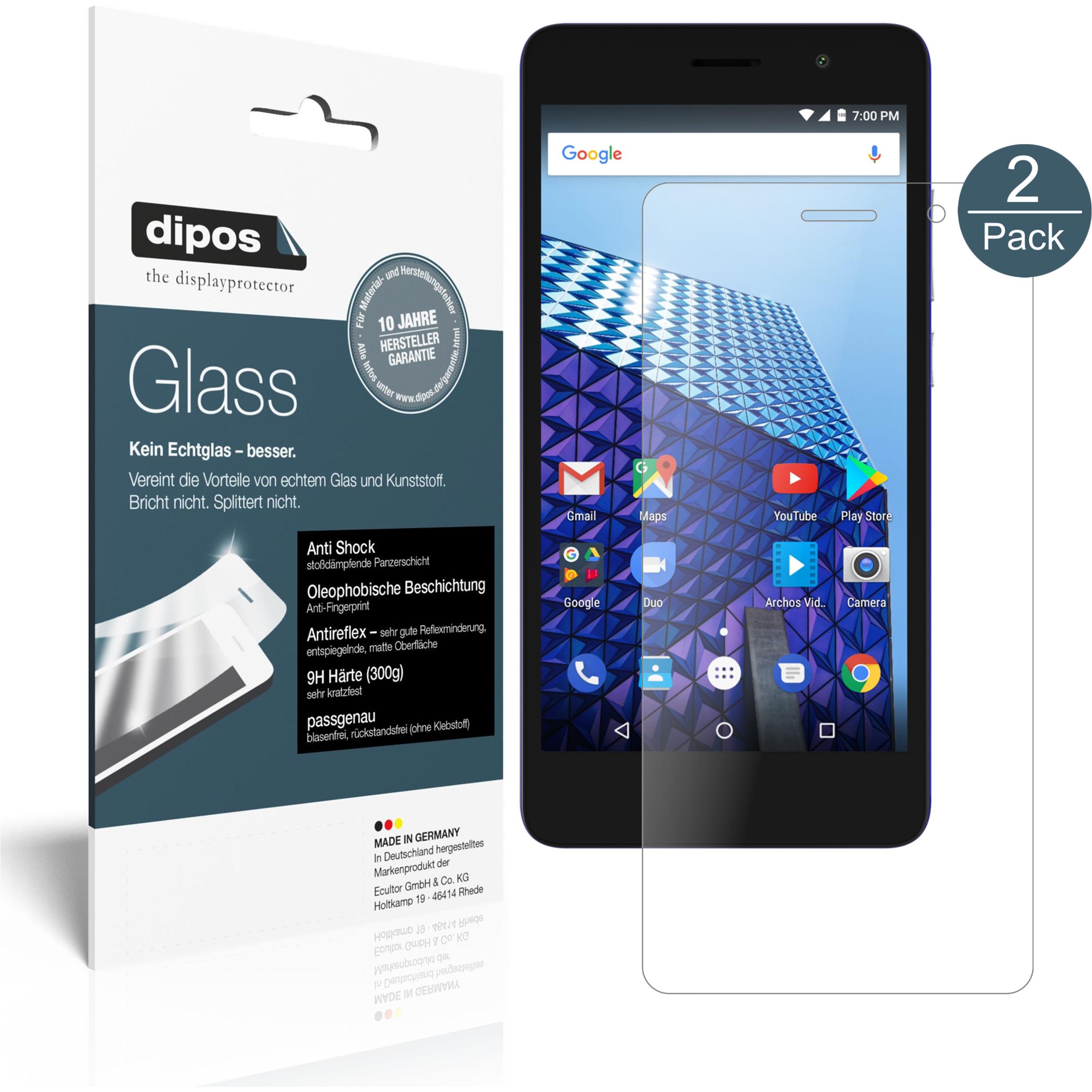 Dipos Displayschutz Anti-Shock (2 Stück, Archos Access 50 Color), Smartphone Schutzfolie, Transparent