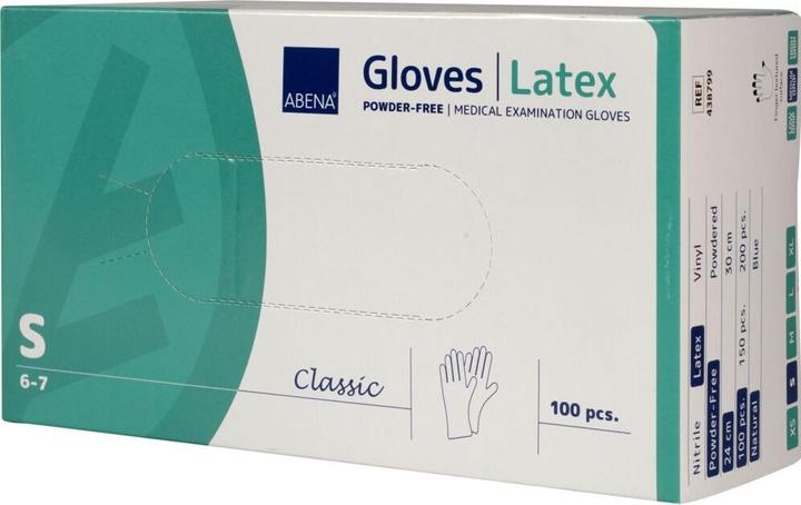 Actual product image Abena Examination gloves, Classic, S, nature, latex, powder free (S)