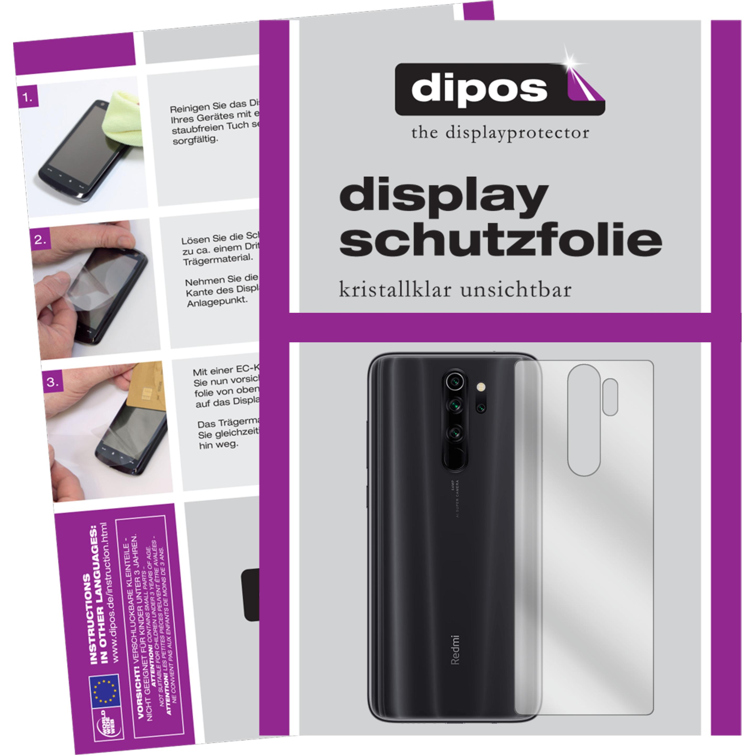 Dipos Displayschutzfolie Crystalclear (2 Stück, Xiaomi Redmi Note 8 Pro), Smartphone Schutzfolie, Transparent