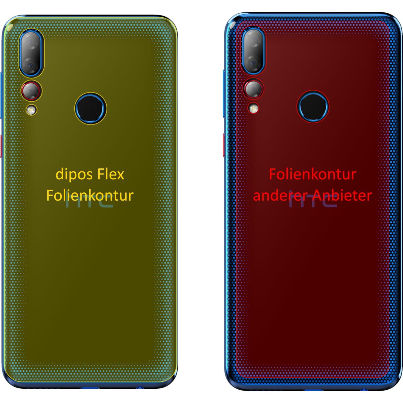 Thumbnail - Dipos Displayschutzfolie Full-Cover 3D (3 Stück, HTC Desire 19+), Smartphone Schutzfolie, Transparent