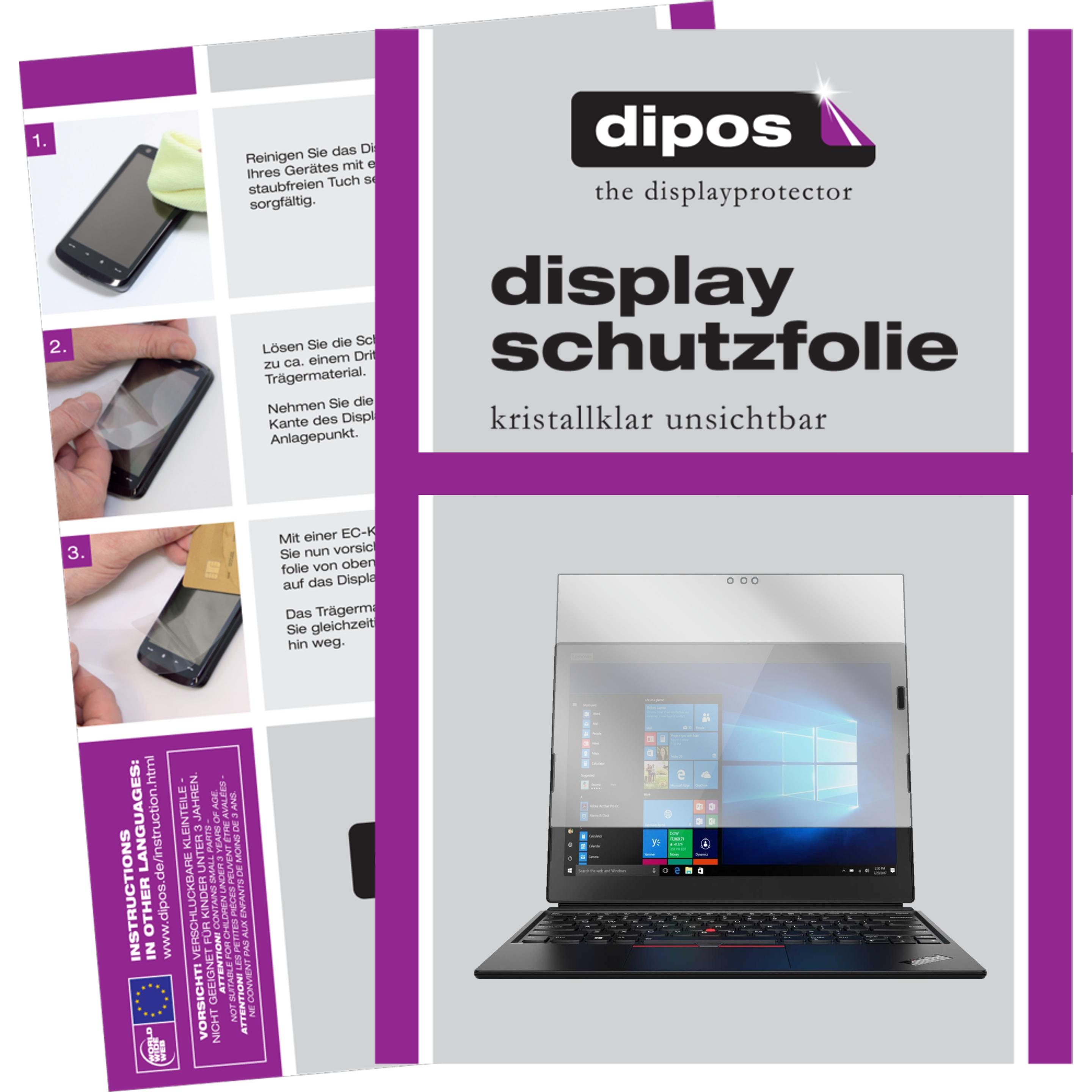 Dipos Displayschutzfolie Crystalclear (2 Stück, ThinkPad X1), Tablet Schutzfolie