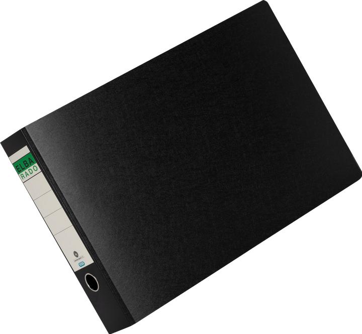 Actual product image Elba Folder rado DIN A3 landscape, spine width: 80 mm, black hardboard, with cover sheet and grip hole (A3, 80 mm, 1 pcs.)