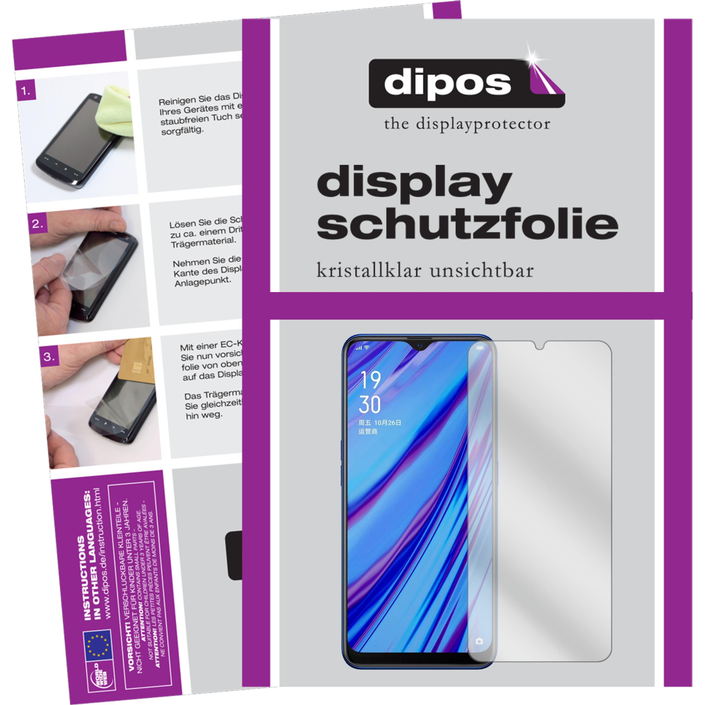 Dipos Displayschutzfolie Crystalclear (2 Stück, Oppo A9), Smartphone Schutzfolie, Transparent