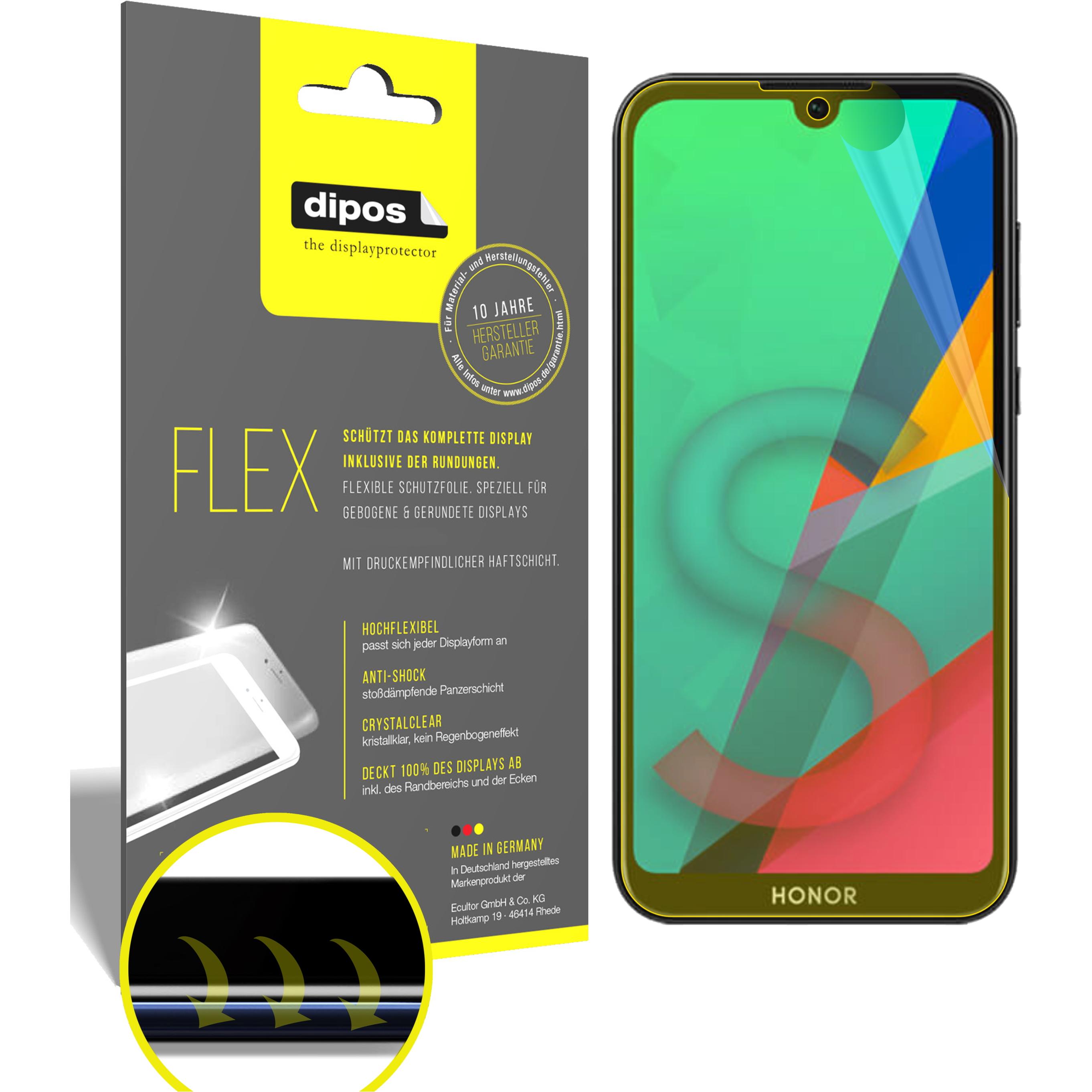 Dipos Displayschutzfolie Full-Cover 3D (3 Stück, Honor 8s), Smartphone Schutzfolie, Transparent