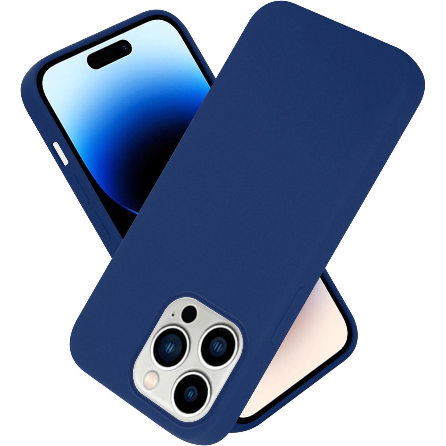 Cadorabo Hülle für Apple iPhone 14 PRO im TPU Liquid Silicone Case Style (Apple iPhone 14 Pro), Smartphone Hülle, Blau