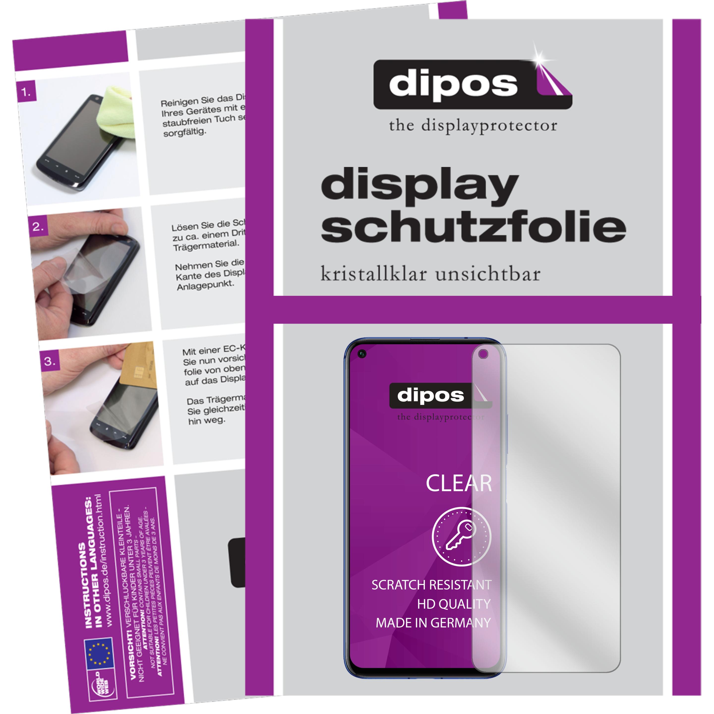 Dipos Displayschutzfolie Crystalclear (2 Stück, Honor 20), Smartphone Schutzfolie, Transparent