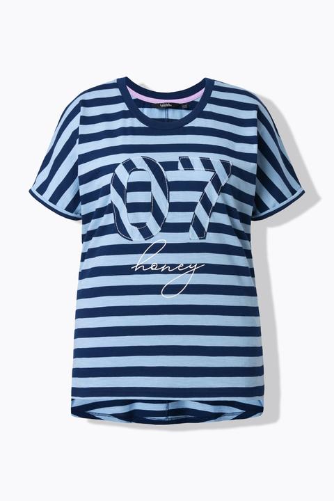 Actual product image Ulla Popken Patchwork Striped Graphic Tee (62)