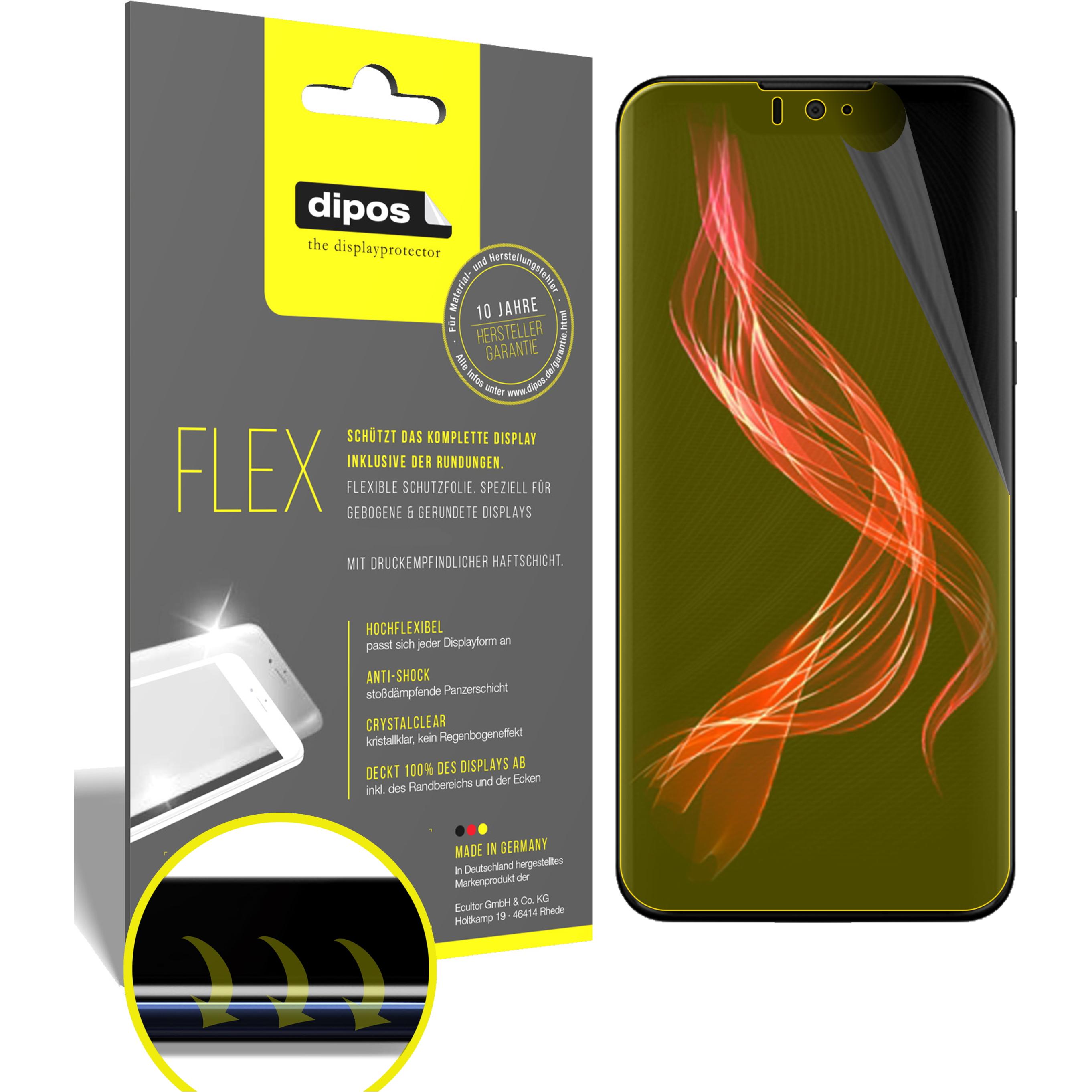 Dipos Displayschutzfolie Full-Cover 3D (3 Stück, Sharp Aquos Zero), Smartphone Schutzfolie, Transparent