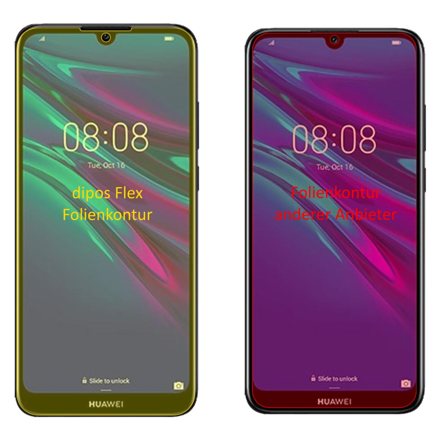 Dipos FLEX 3x Pellicola Protettiva 3D Full Cover Per Huawei Y6 (2019) | Anti-Urto E Trasparente | Made In Germany | Garanzia 10 Anni