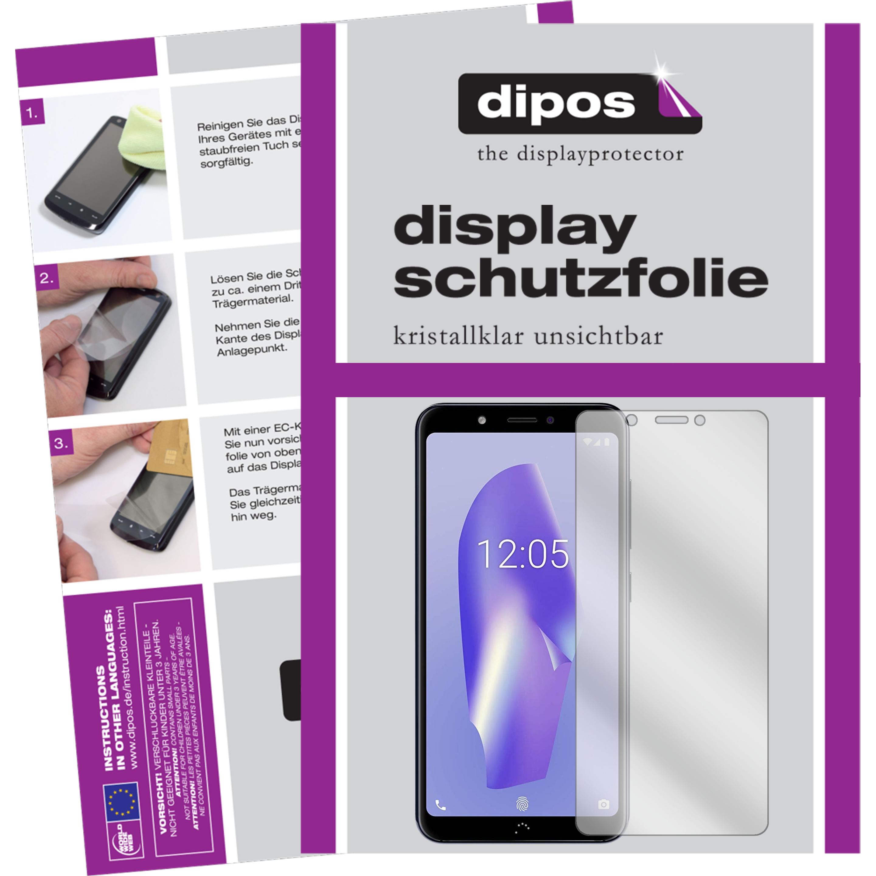 Dipos Displayschutzfolie Crystalclear (2 Stück, BQ Aquaris C), Smartphone Schutzfolie, Transparent