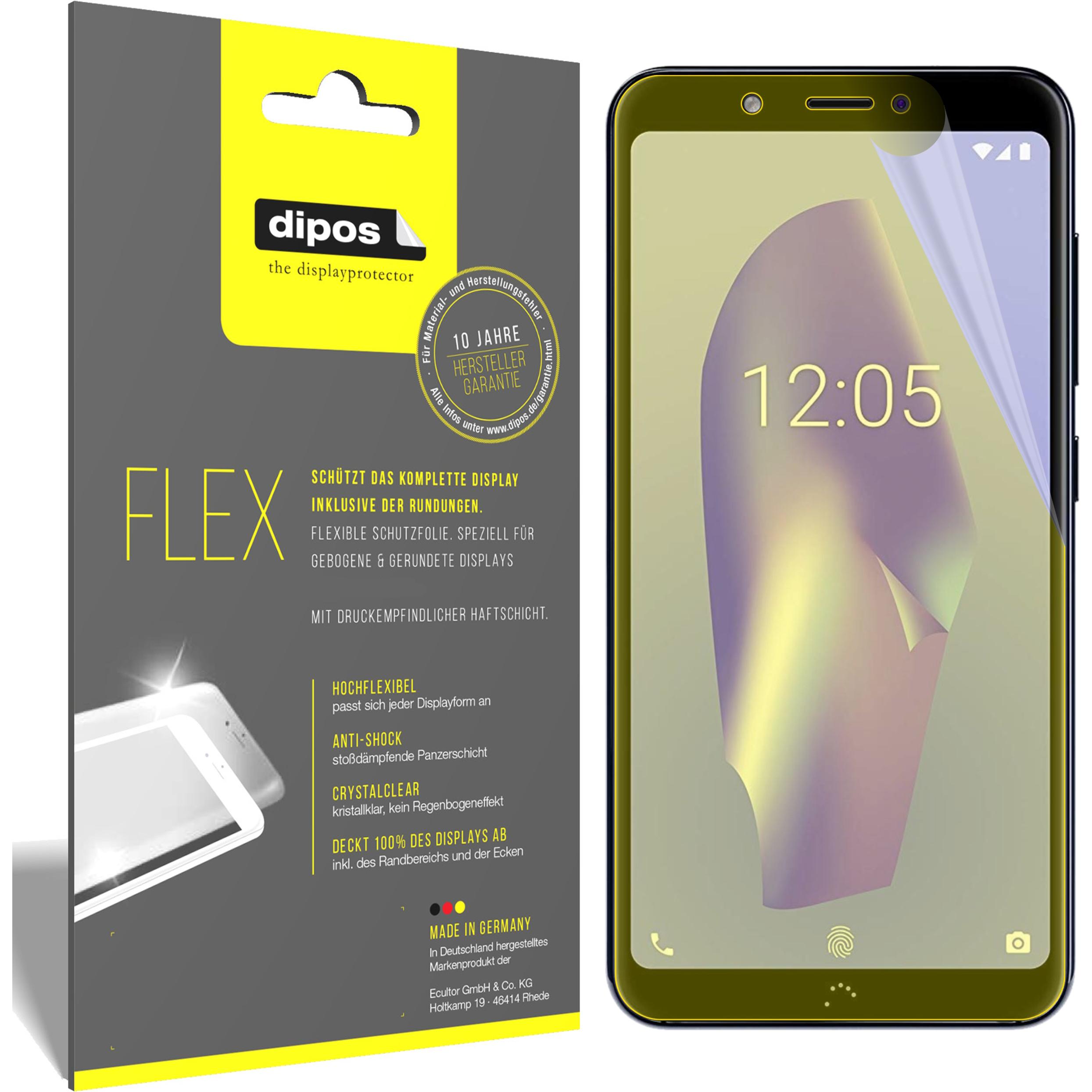Dipos Displayschutzfolie Full-Cover 3D (3 Stück, BQ Aquaris C), Smartphone Schutzfolie, Transparent