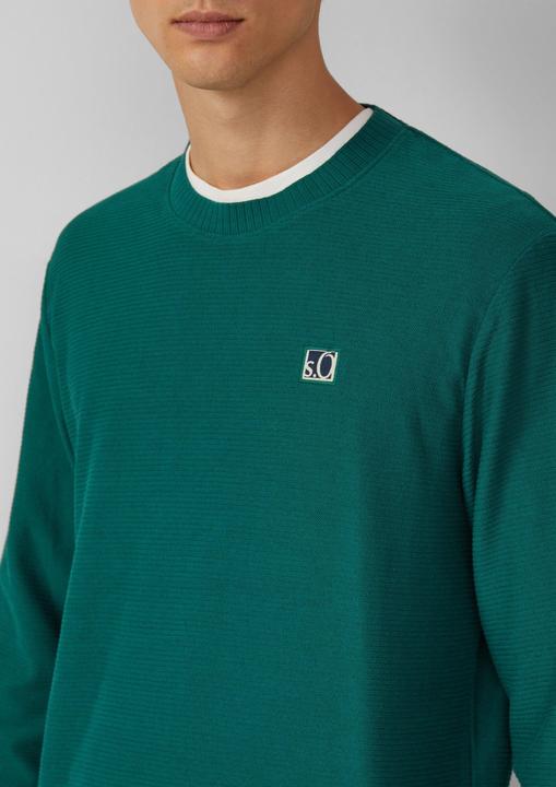 Produktbild s.Oliver Sweatshirt Leichtes Sweatshirt mit Rippstruktur und Logo (M)