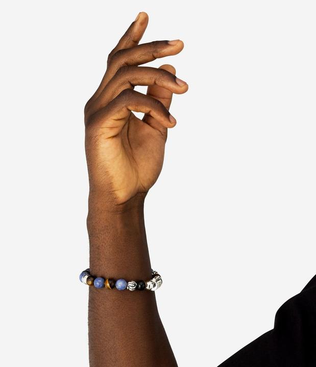 Immagine prodotto Buddha to Buddha Armband Spirit Bead Mix Sodalith Tigerauge 188MS E (19 cm, Argento 925)