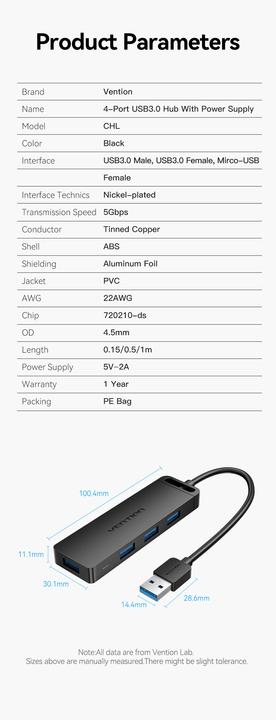 Image du produit Vention Chlbd (USB-A, 4 Ports)