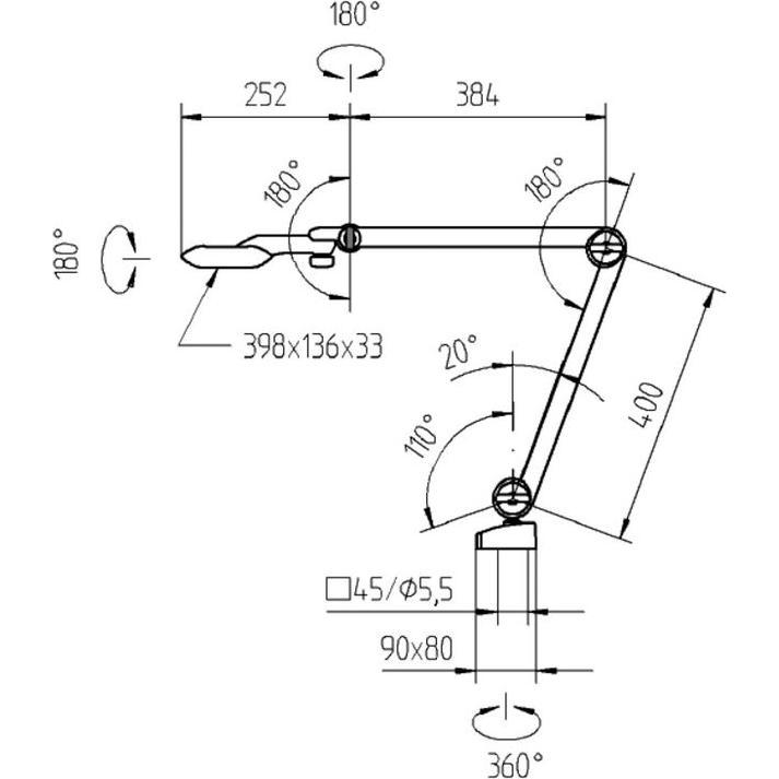 Thumbnail - Waldmann, Wandleuchte + Deckenleuchte, Arbeitsplatzleuchte LED Taneo ESD TND 1400/940/AD/CDP (1350 lm)