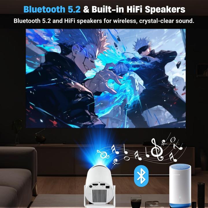 Actual product image Limoff 4K Mini Projektor mit Android 11 & Bluetooth 5.2 (160 lm)