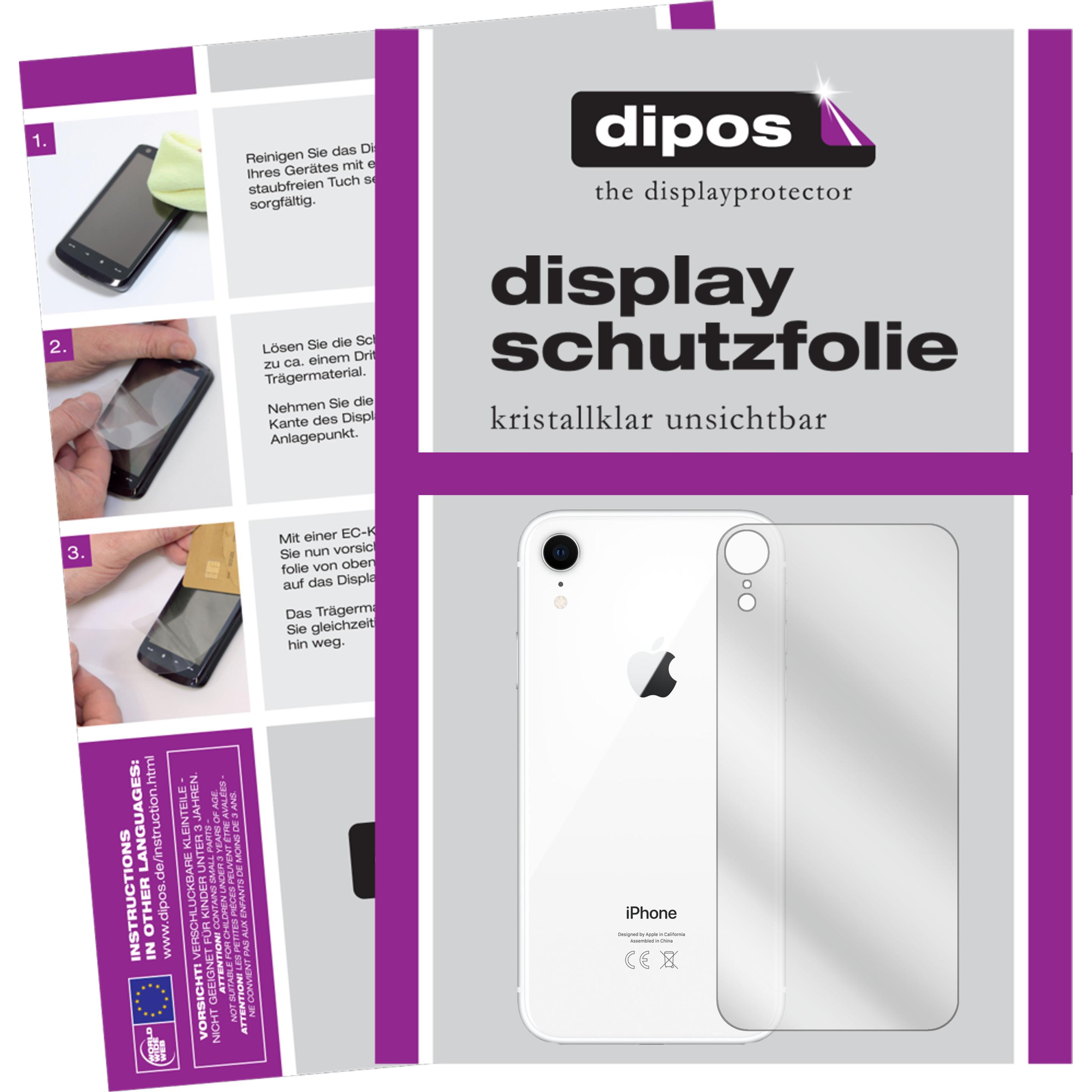 Dipos Displayschutzfolie Crystalclear (2 Stück, Apple iPhone XR), Smartphone Schutzfolie, Transparent