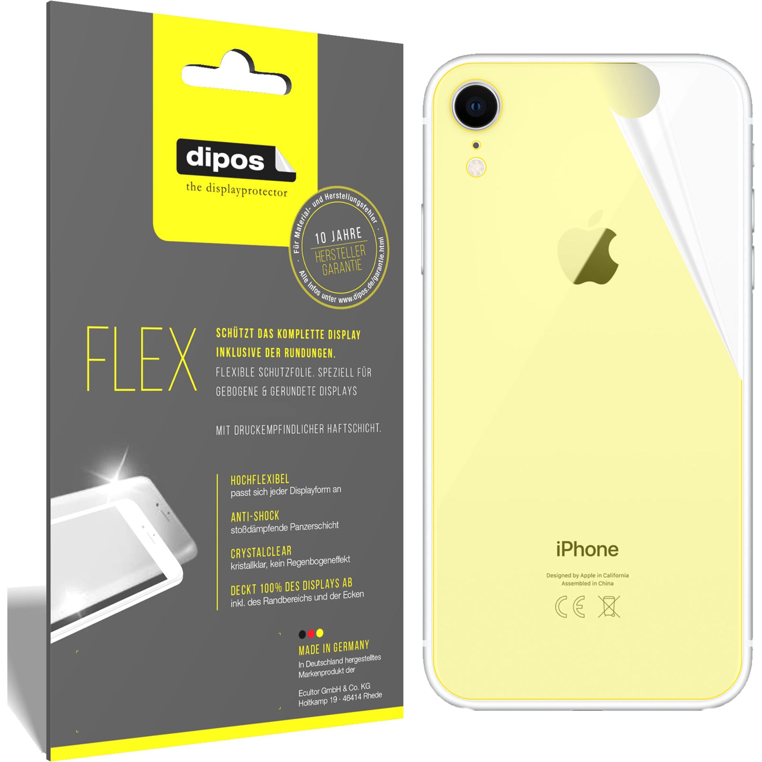 Dipos Displayschutzfolie Full-Cover 3D (3 Stück, Apple iPhone XR), Smartphone Schutzfolie, Transparent