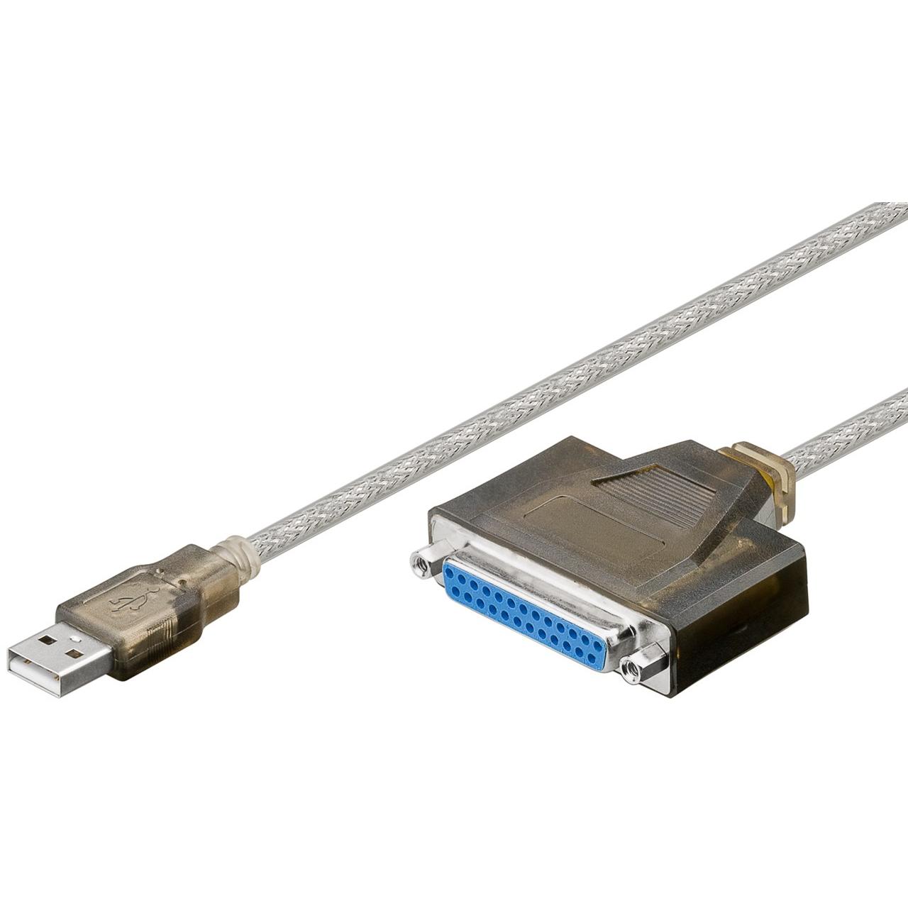 Goobay USB-Druckerkabel, Transparent, 1.5 m (1.50 m, Parallel (Drucker)) (95433)