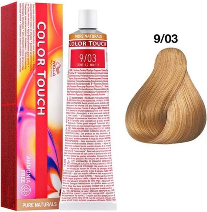 Actual product image Wella Colour Touch Pure Naturals 9/03 Very Light Natural Gold Blonde 60ml (9, 03 Very Light Natural Gold Blonde)