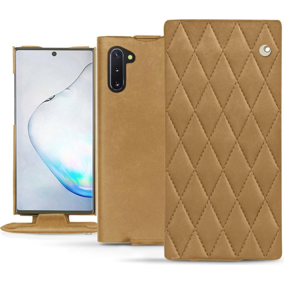 Noreve Lederschutzhülle vertikal (Samsung Galaxy Note 10), Smartphone Hülle, Braun