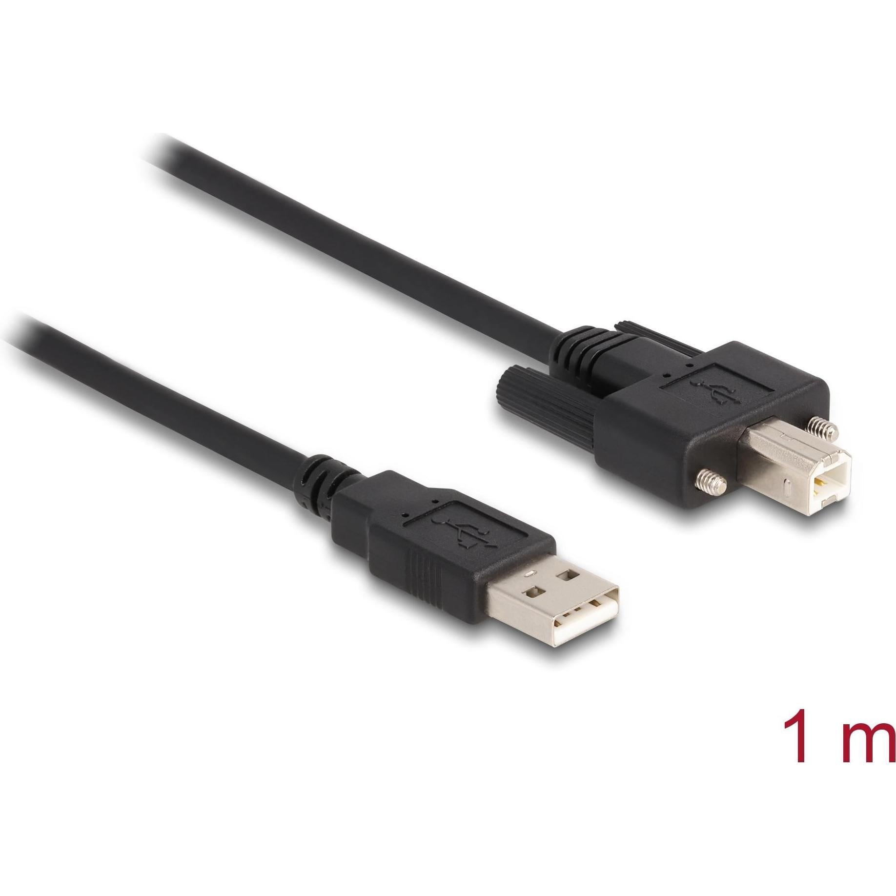 Delock USB 2.0-Kabel USB A - USB B 1 m (1 m, USB 2.0), USB Kabel