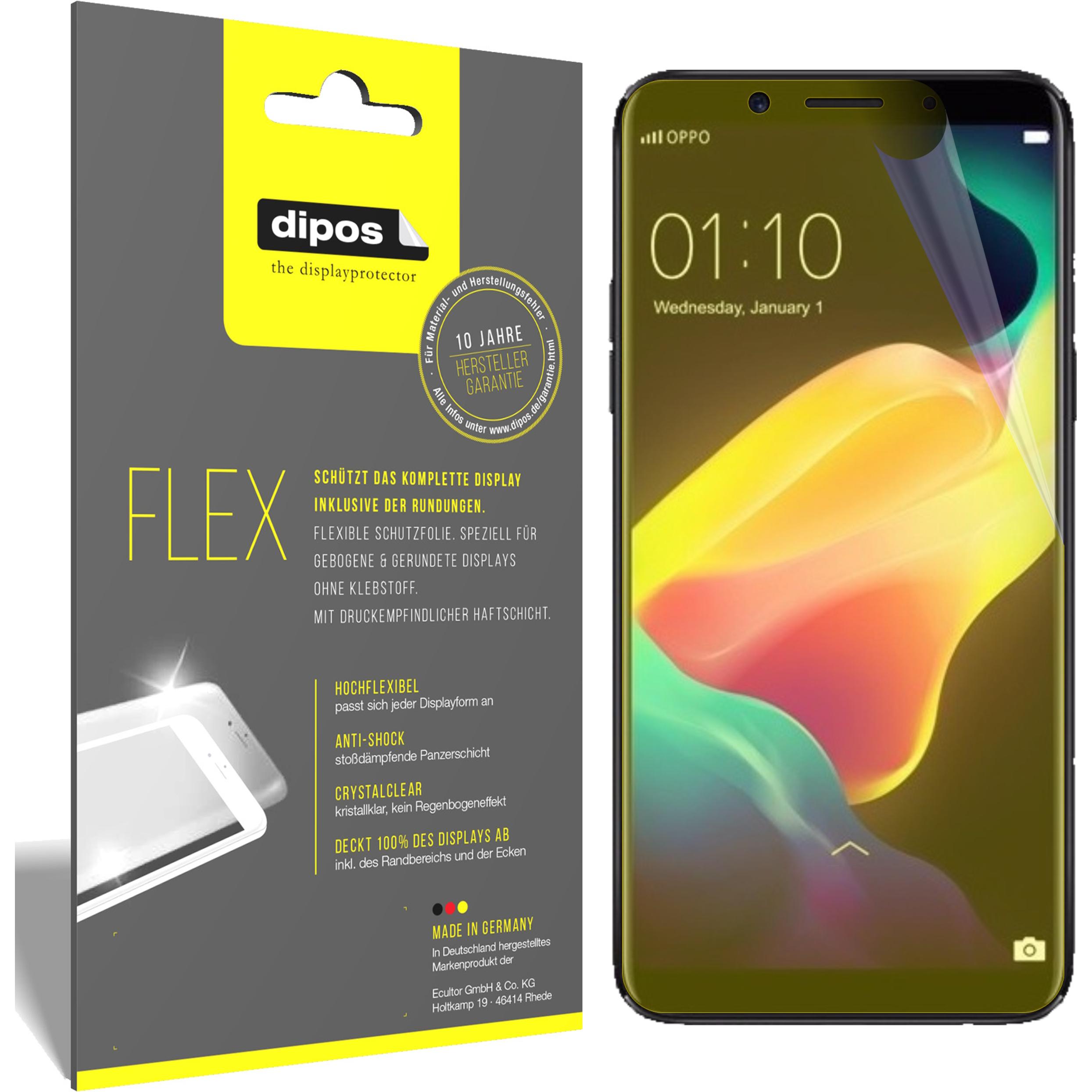 Dipos Displayschutzfolie Full-Cover 3D (3 Stück, Oppo F5 Youth), Smartphone Schutzfolie, Transparent