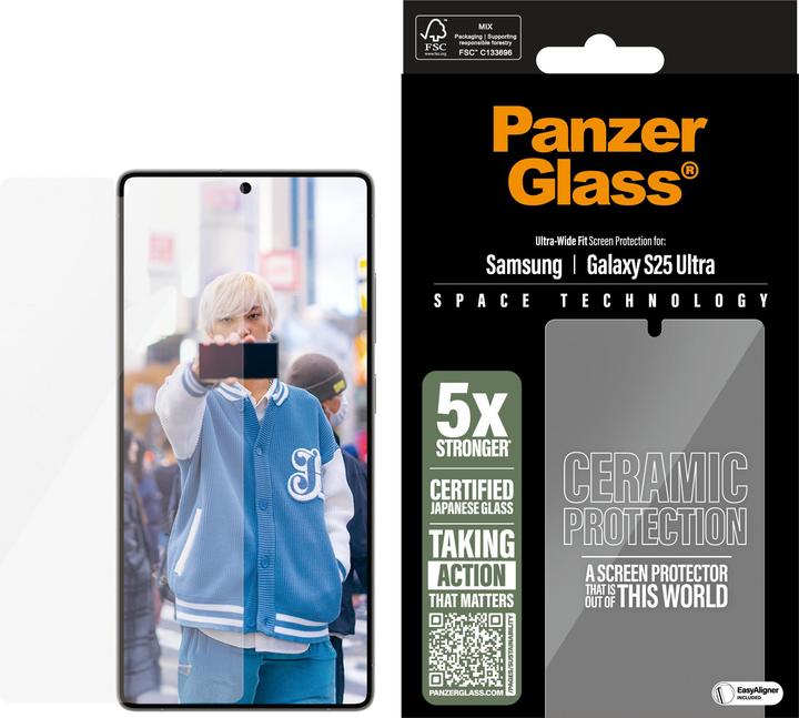 Image du produit PanzerGlass Protection d'écran en céramique (1 pcs, Samsung Galaxy S25 Ultra)