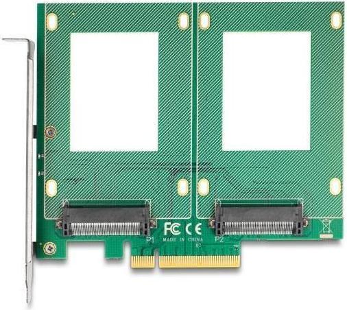 Image du produit Delock Carte PCI Express 4.0 x8 vers 2 x interne U.2 NVMe SFF-8639 - bifurcation (Lxl : 144 x 122 mm)