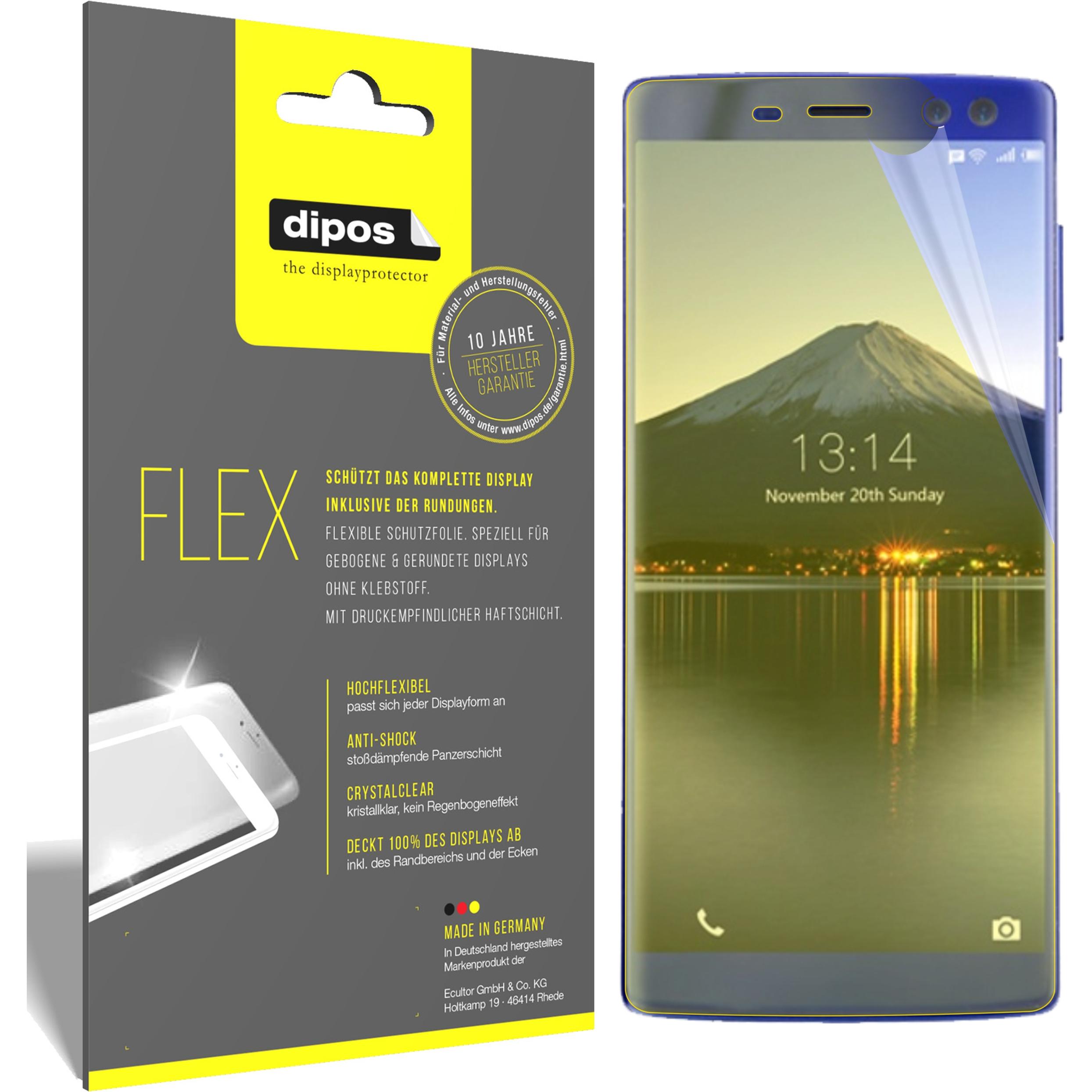 Dipos Displayschutzfolie Full-Cover 3D (2 Stück, Doogee BL12000), Smartphone Schutzfolie, Transparent
