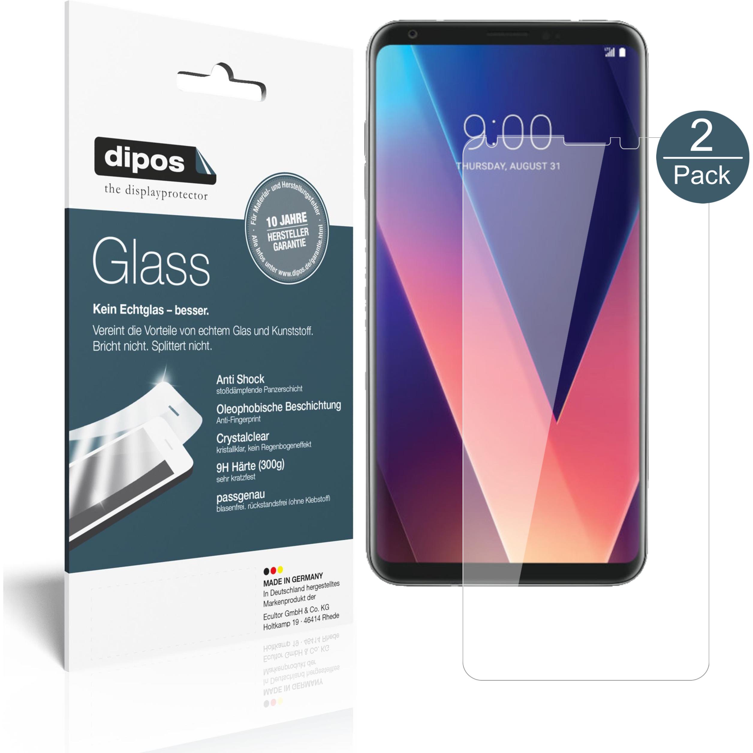 Dipos Displayschutz Anti-Shock (2 Stück, LG V30+), Smartphone Schutzfolie, Transparent